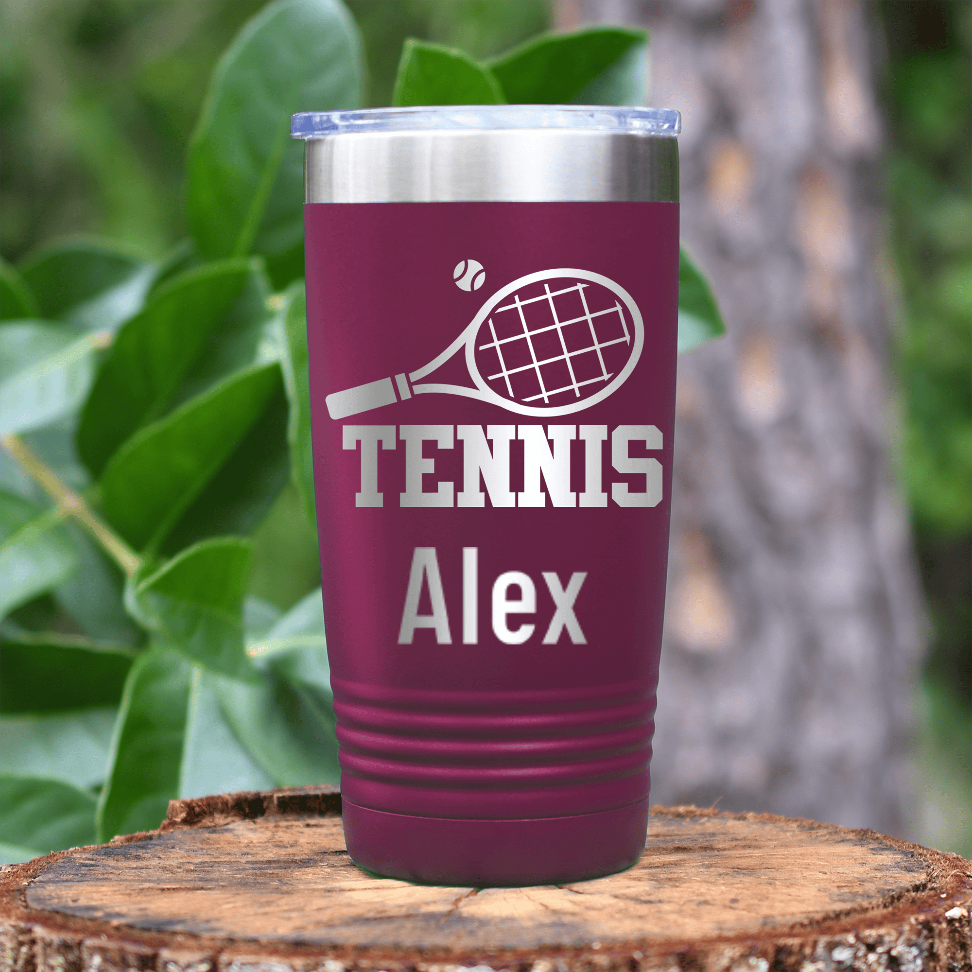 Maroon Tennis For Her Tumbler With Straight Ballin Tennis Design