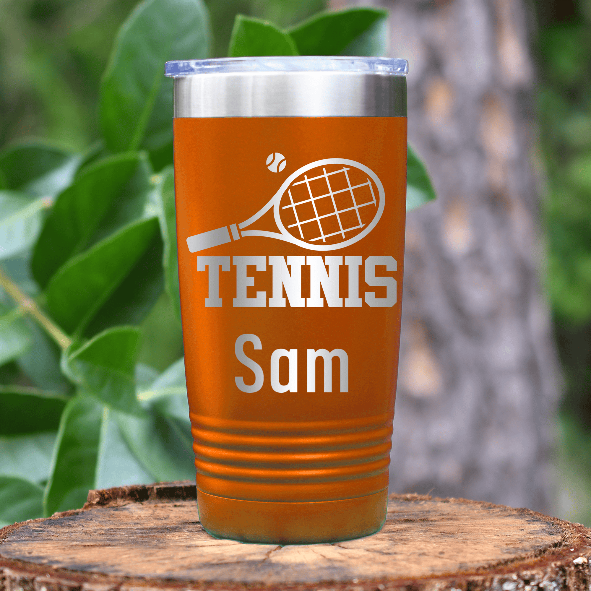 Orange Tennis For Her Tumbler With Straight Ballin Tennis Design