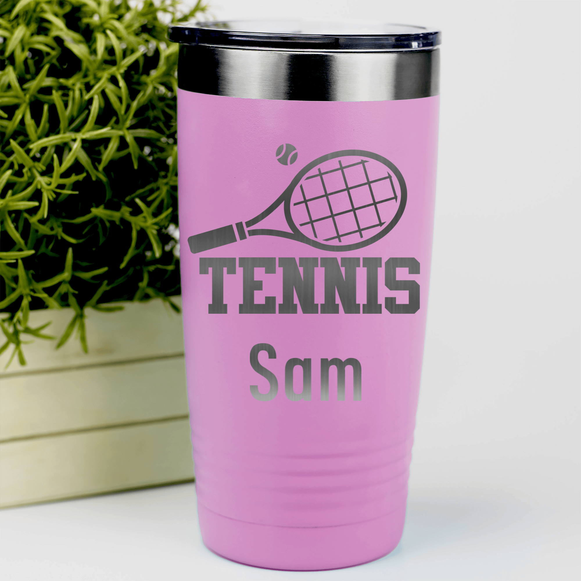 Pink Tennis For Her Tumbler With Straight Ballin Tennis Design