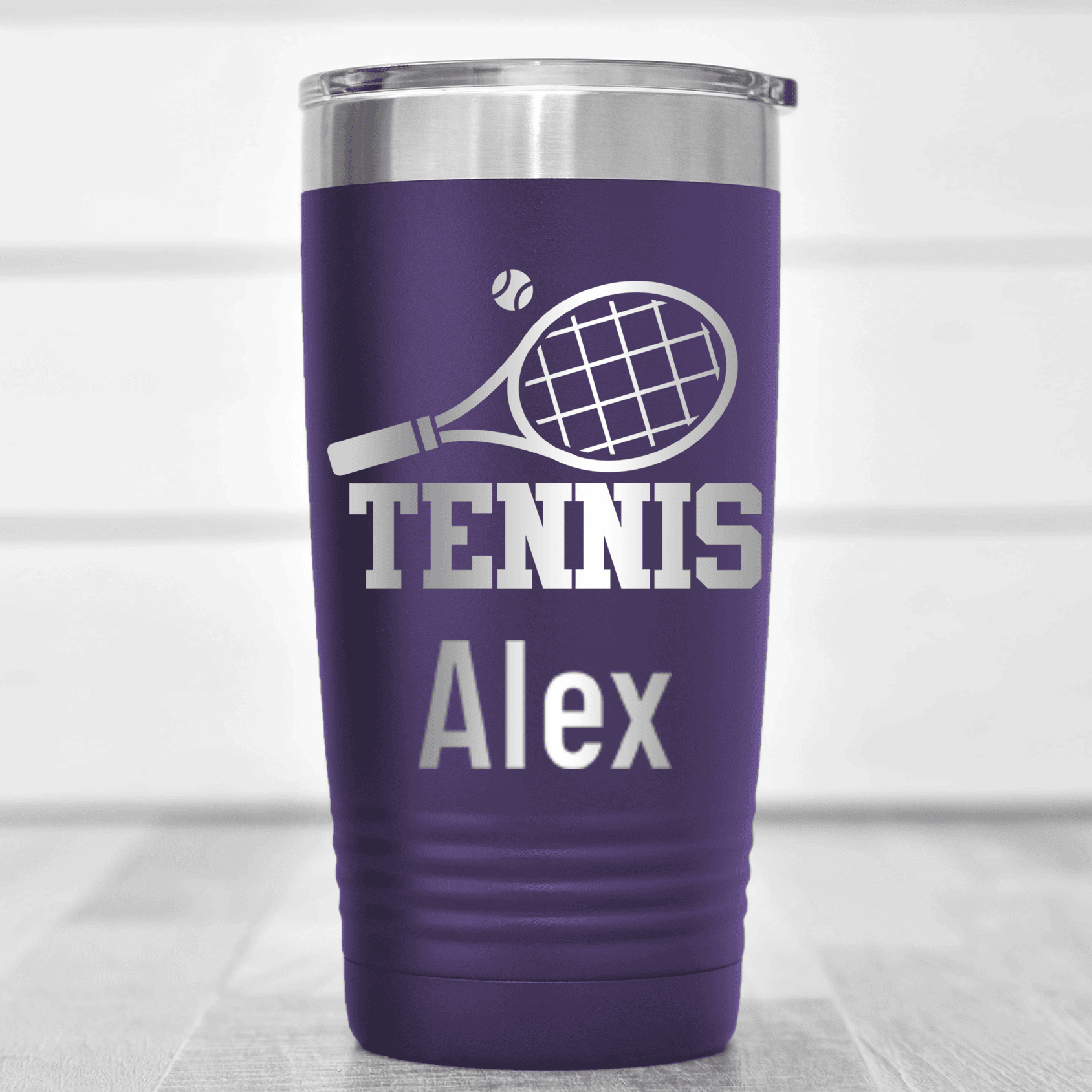 Purple Tennis For Her Tumbler With Straight Ballin Tennis Design