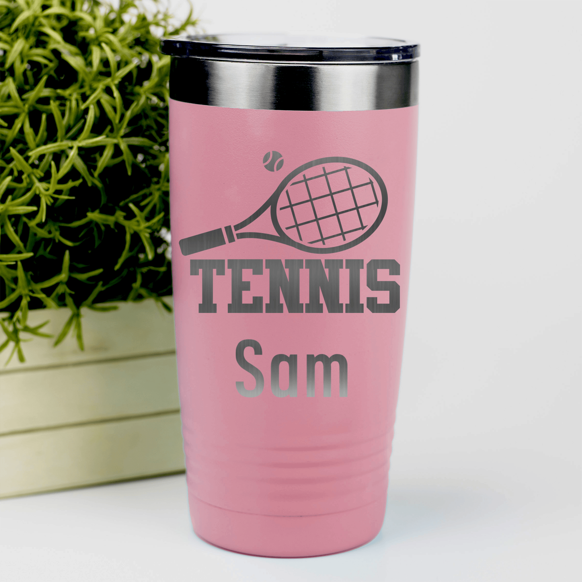 Salmon Tennis For Her Tumbler With Straight Ballin Tennis Design