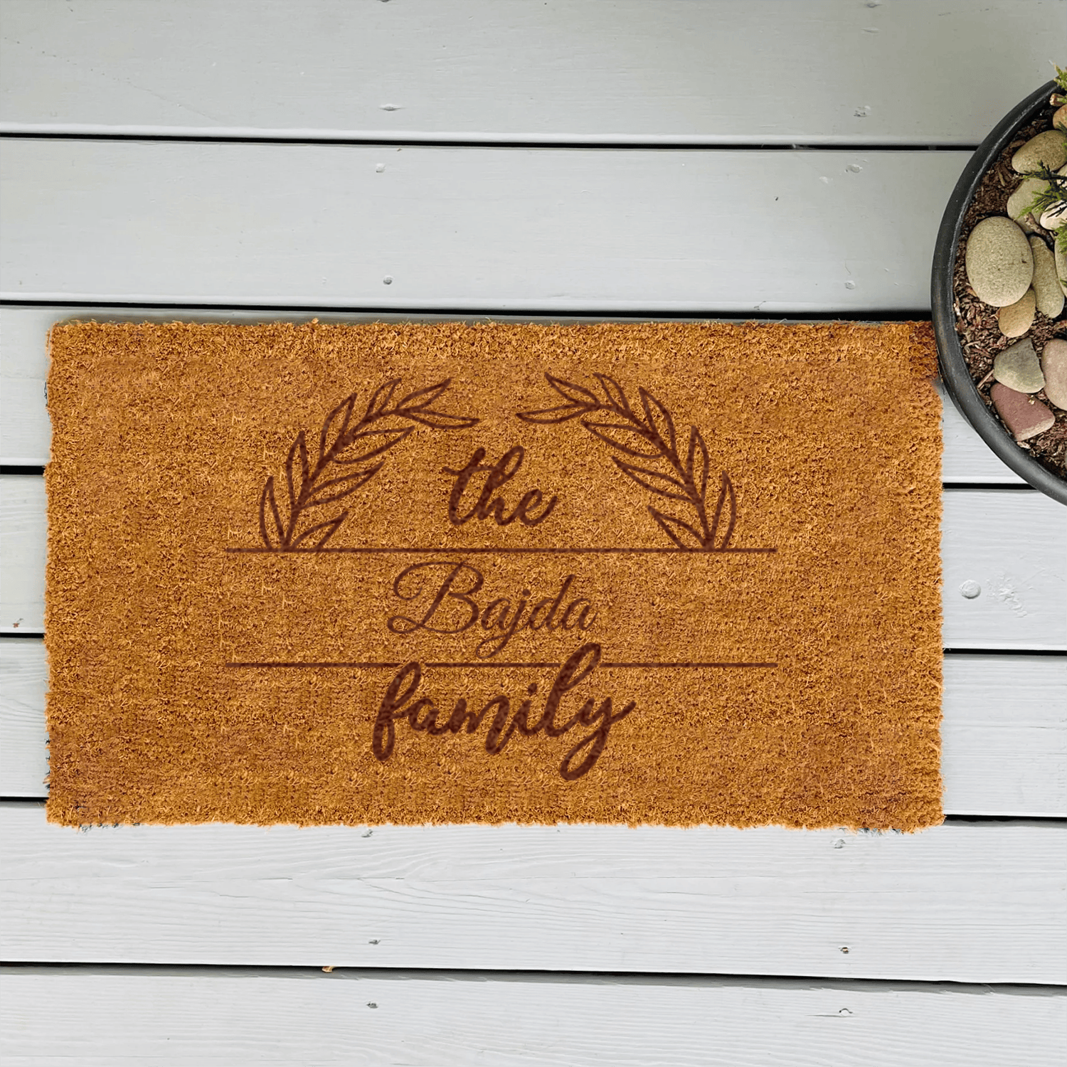 Surname Badge Engraved Door Mat