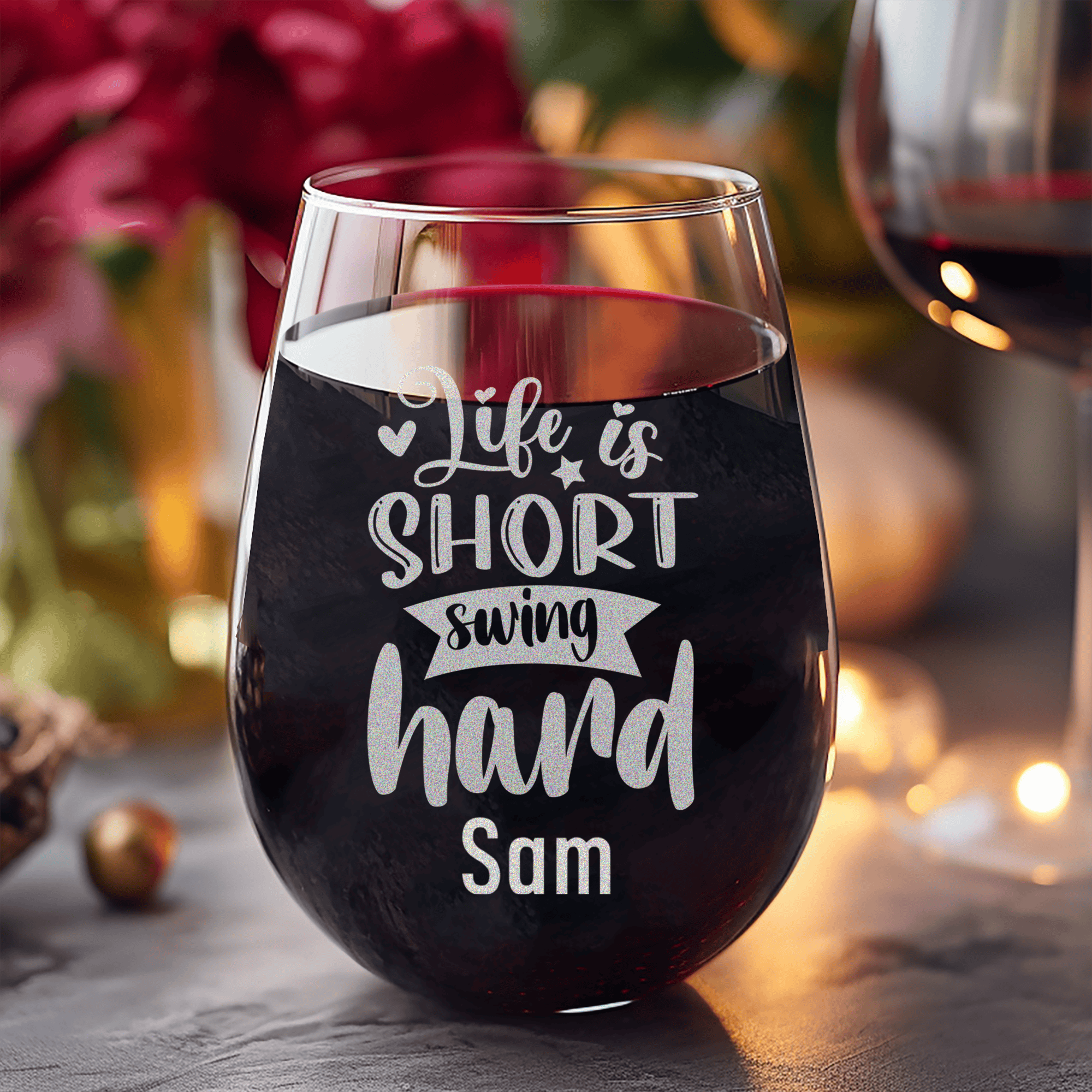 Swing Hard Lifes Short Stemless Wine Glass