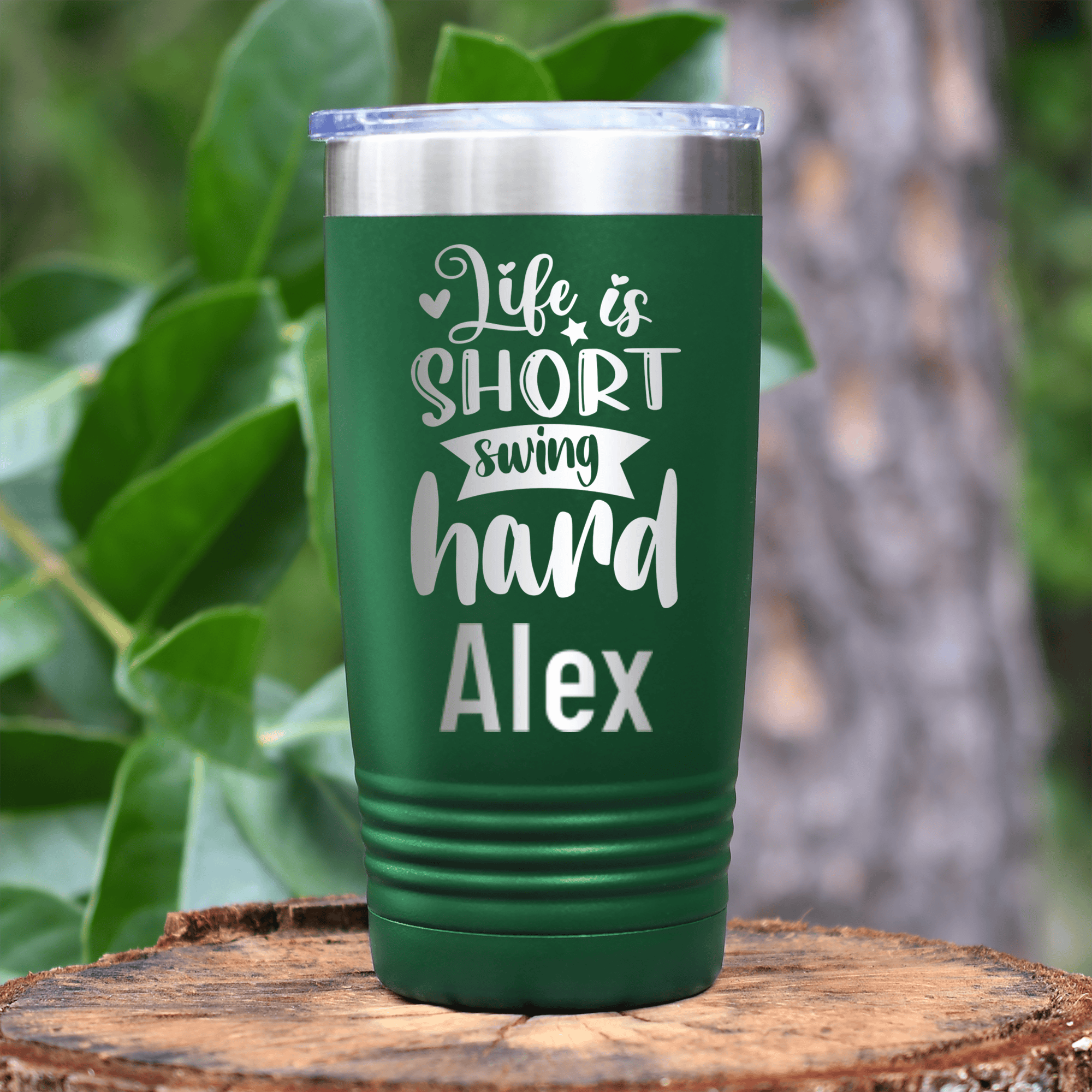 Green Golf Gifts For Her Tumbler With Swing Hard Lifes Short Design