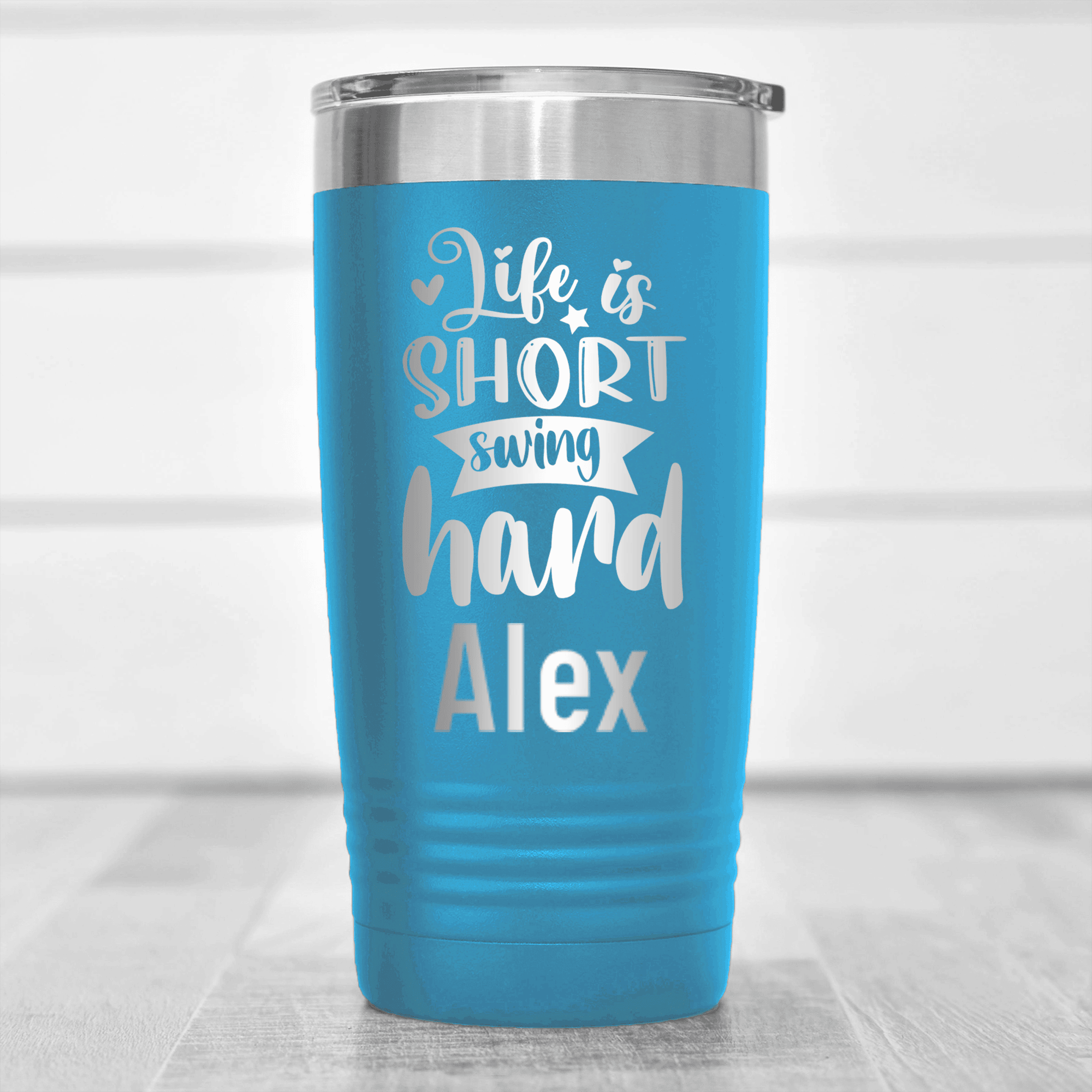 Light Blue Golf Gifts For Her Tumbler With Swing Hard Lifes Short Design