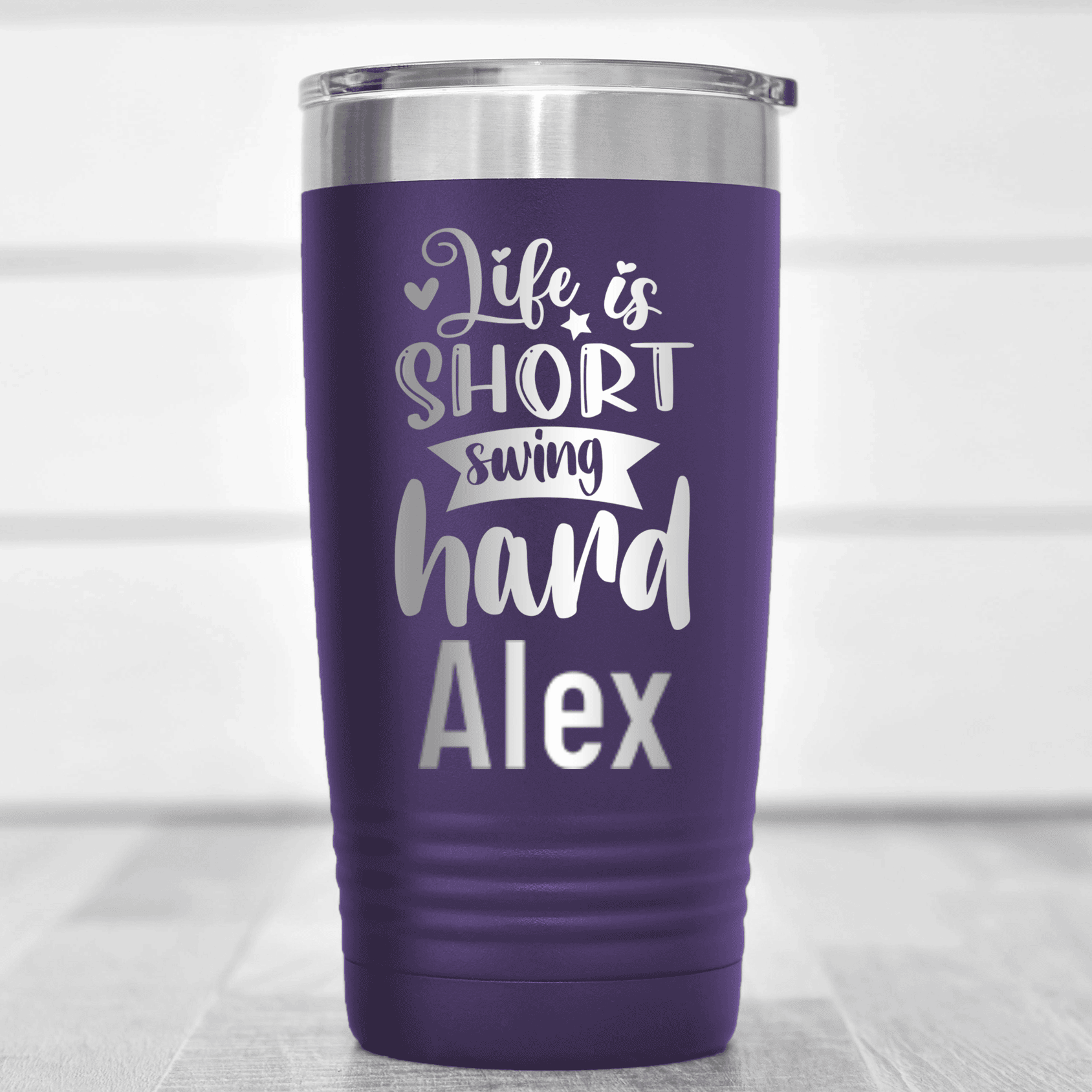 Purple Golf Gifts For Her Tumbler With Swing Hard Lifes Short Design