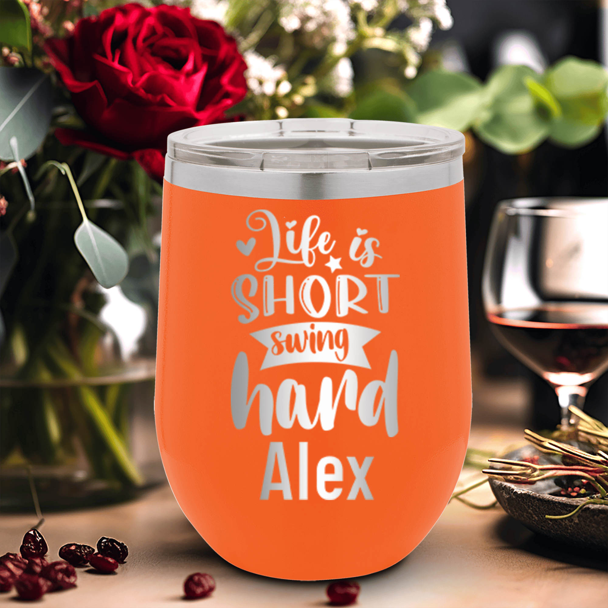 Swing Hard Lifes Short Wine Tumbler