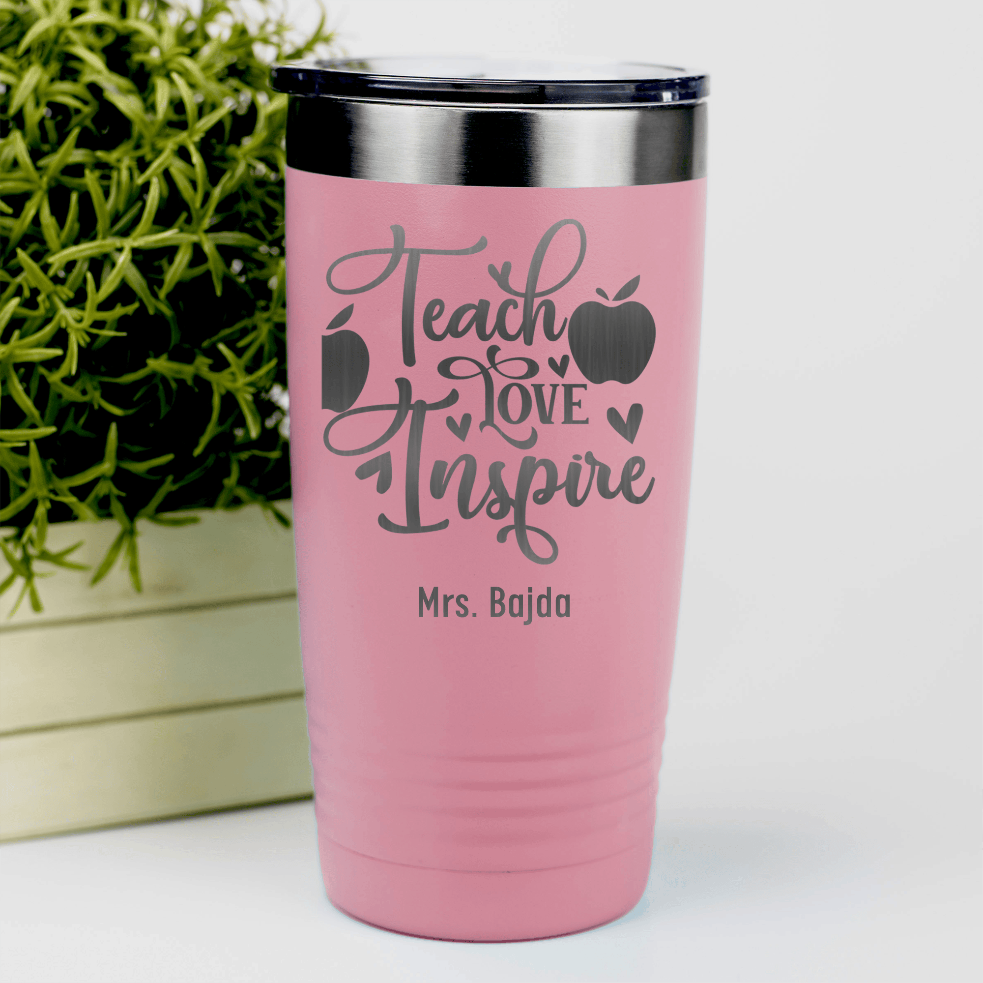 Salmon Teacher Tumbler With Teaching Love Inspire Design