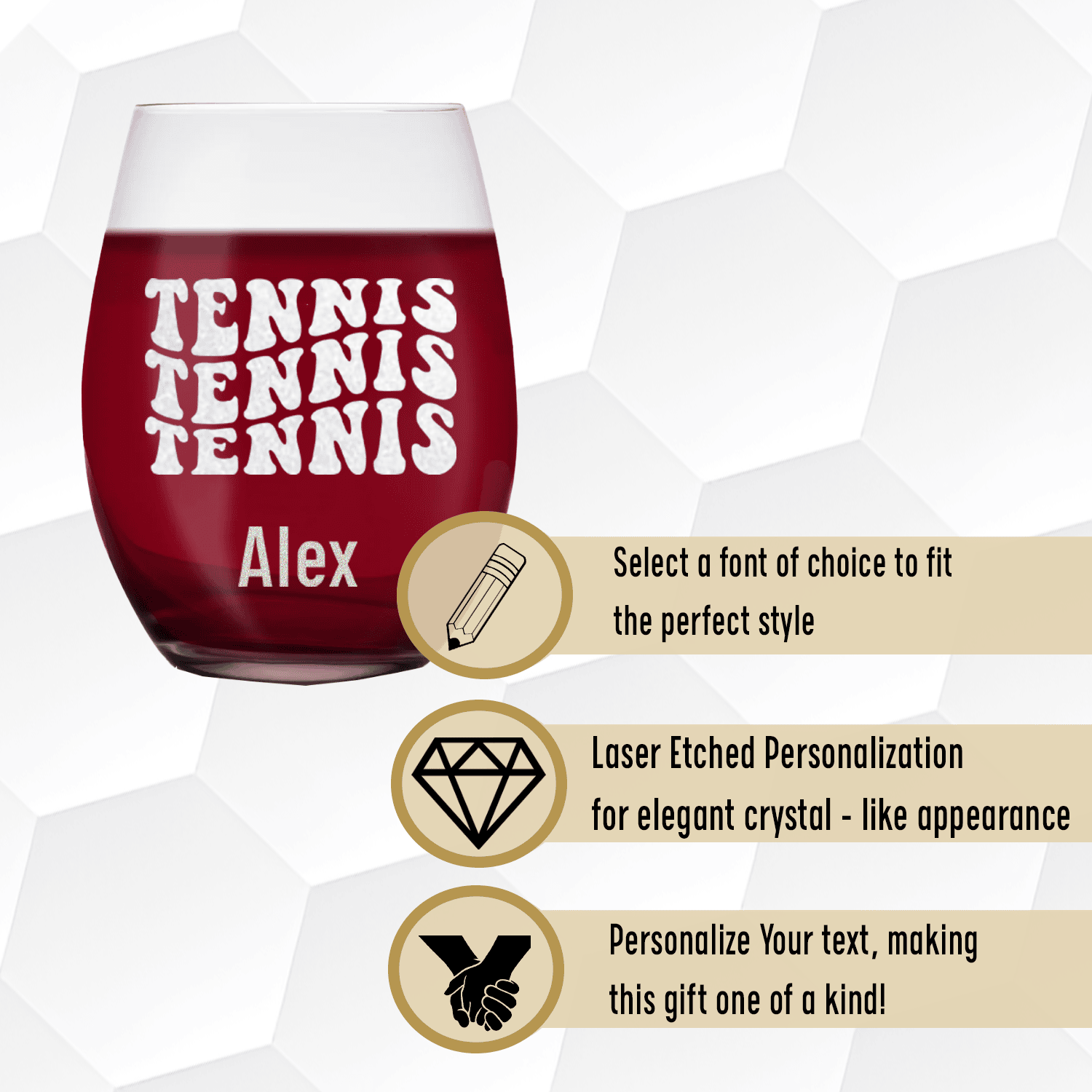 Tennis All Day Stemless Wine Glass