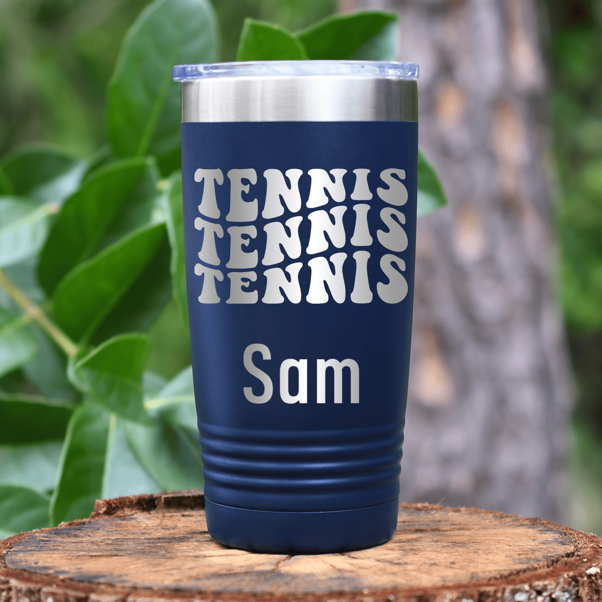 Navy Tennis For Her Tumbler With Tennis All Day Design