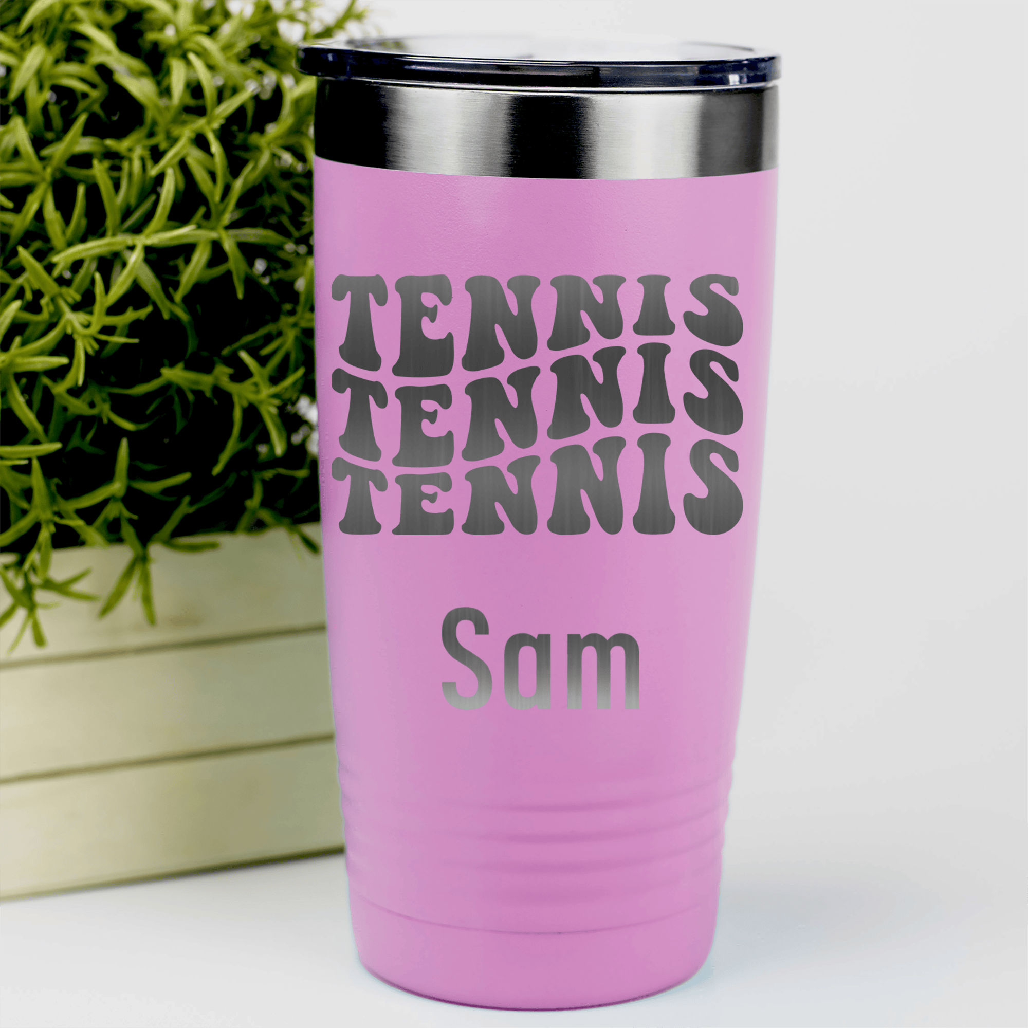 Pink Tennis For Her Tumbler With Tennis All Day Design