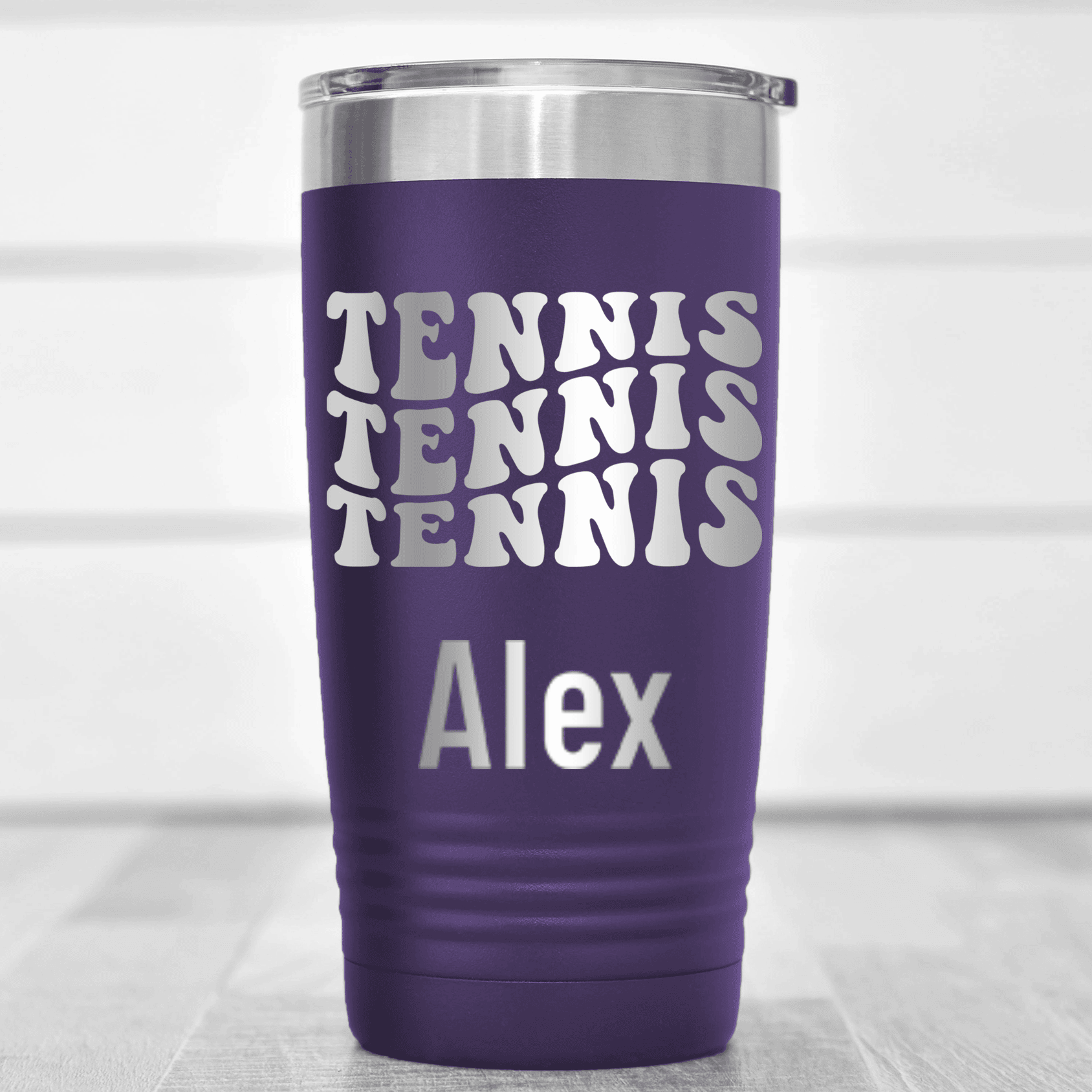 Purple Tennis For Her Tumbler With Tennis All Day Design