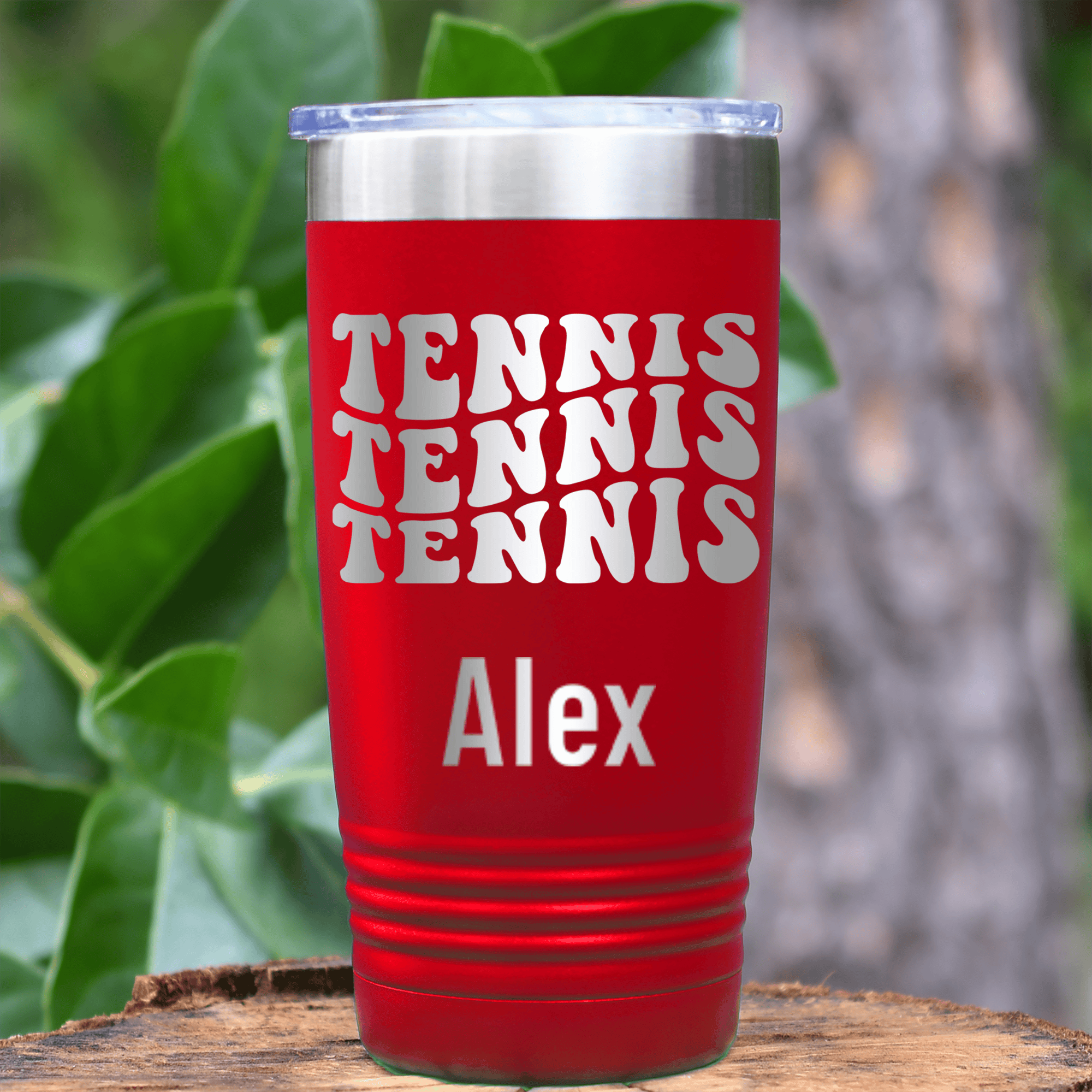 Red Tennis For Her Tumbler With Tennis All Day Design