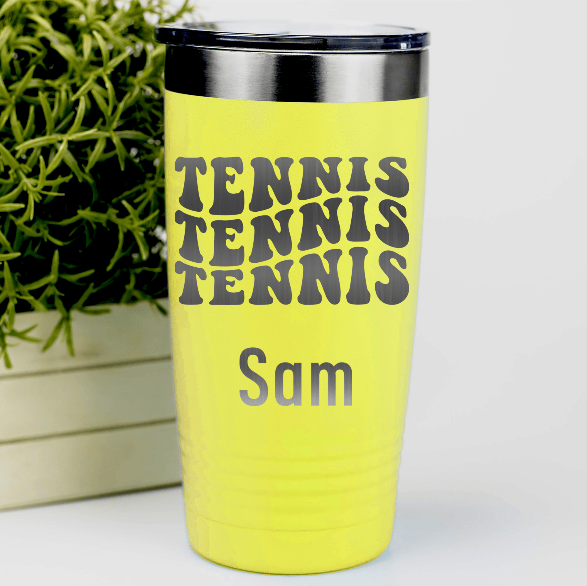 Yellow Tennis For Her Tumbler With Tennis All Day Design