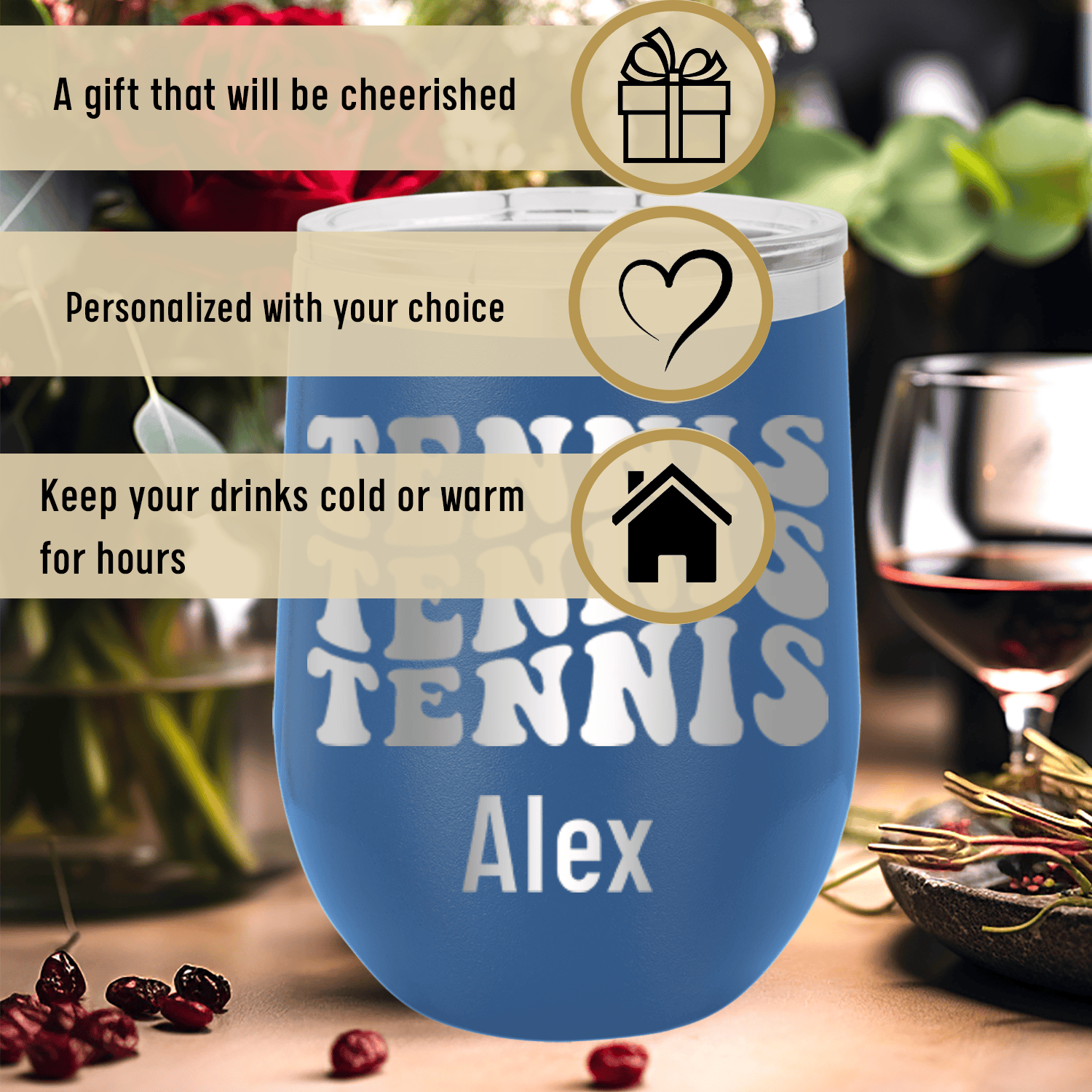 Tennis All Day Wine Tumbler