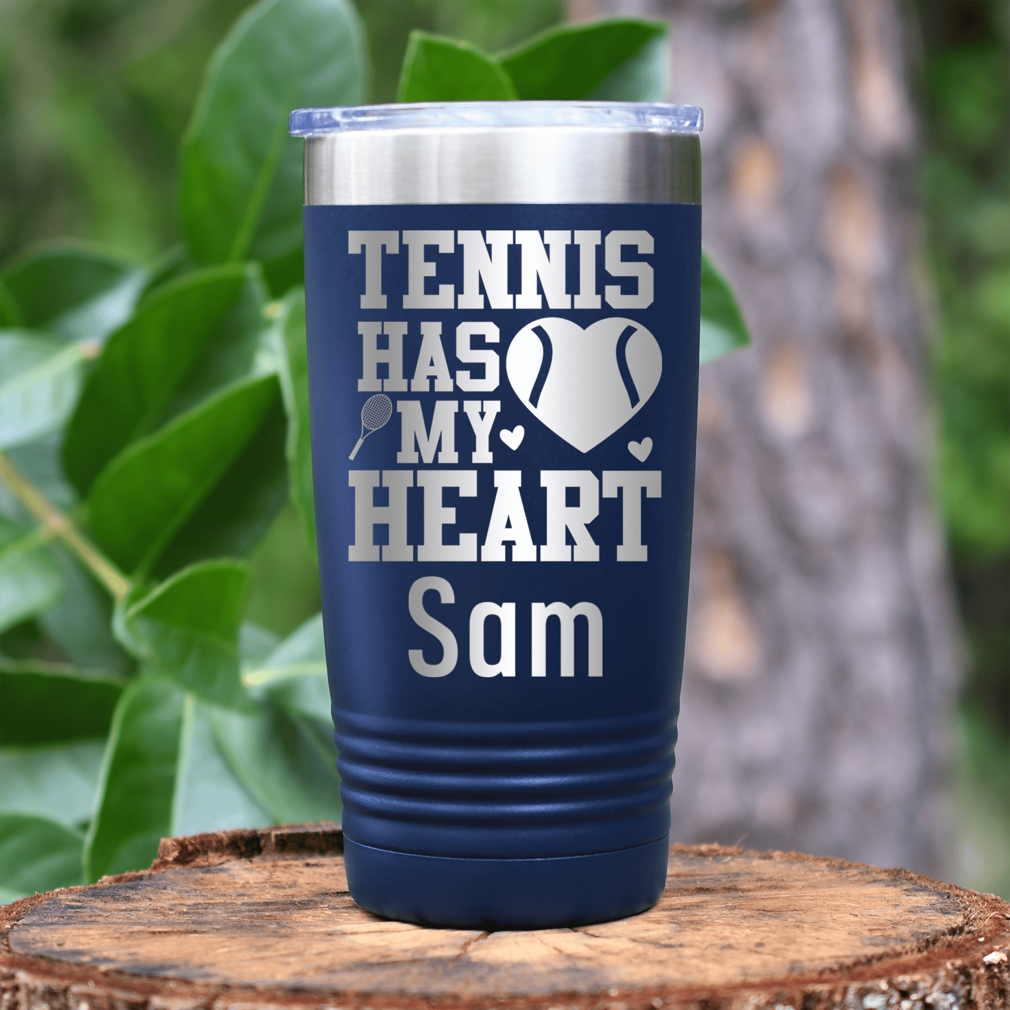 Navy Tennis For Her Tumbler With Tennis Has My Heart Design