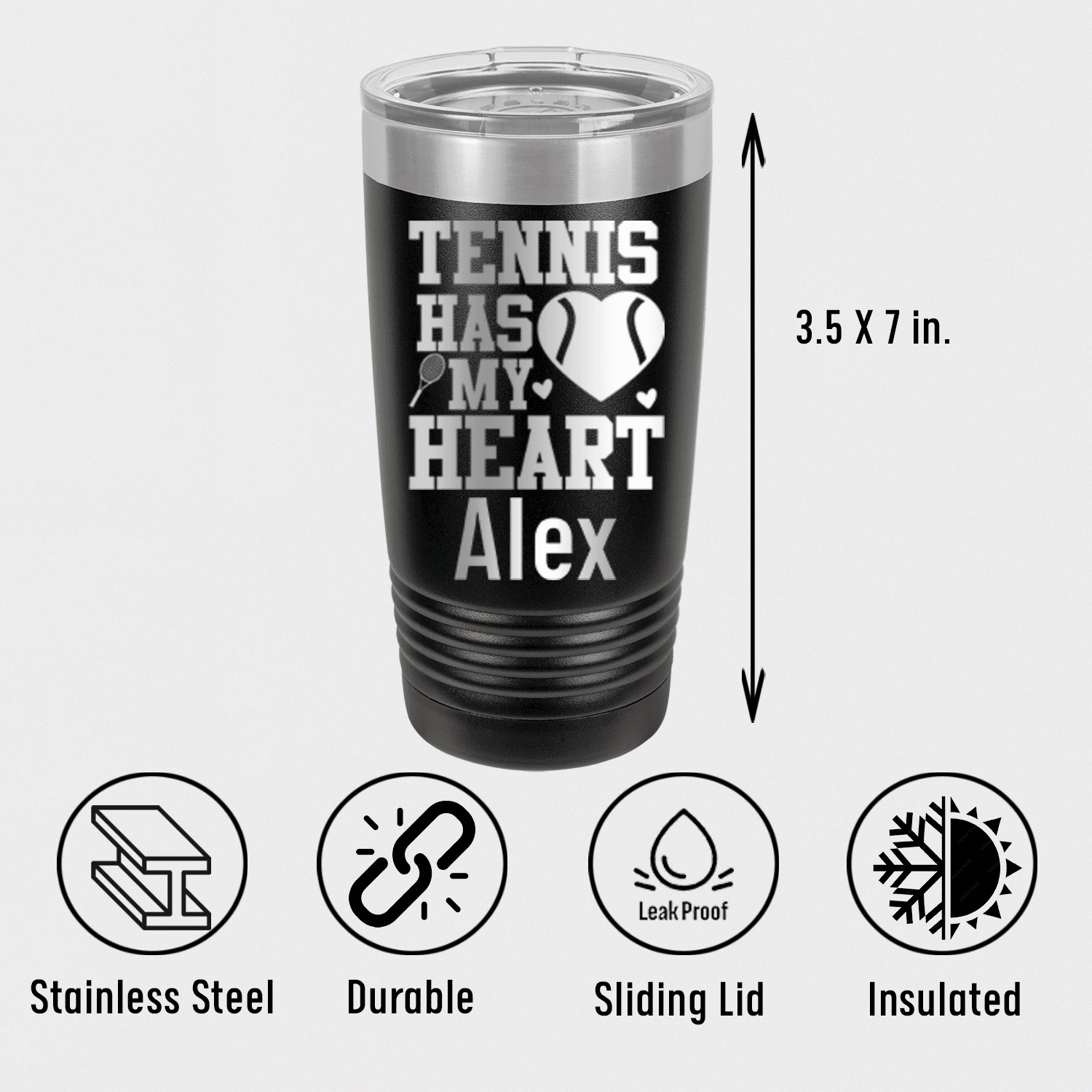 Tennis Has My Heart Tumbler