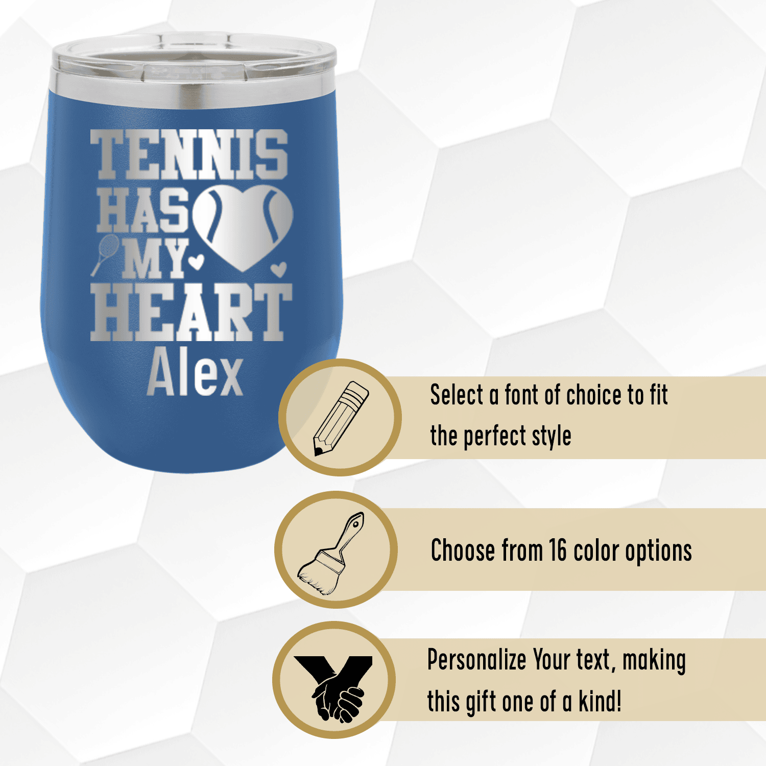 Tennis Has My Heart Wine Tumbler