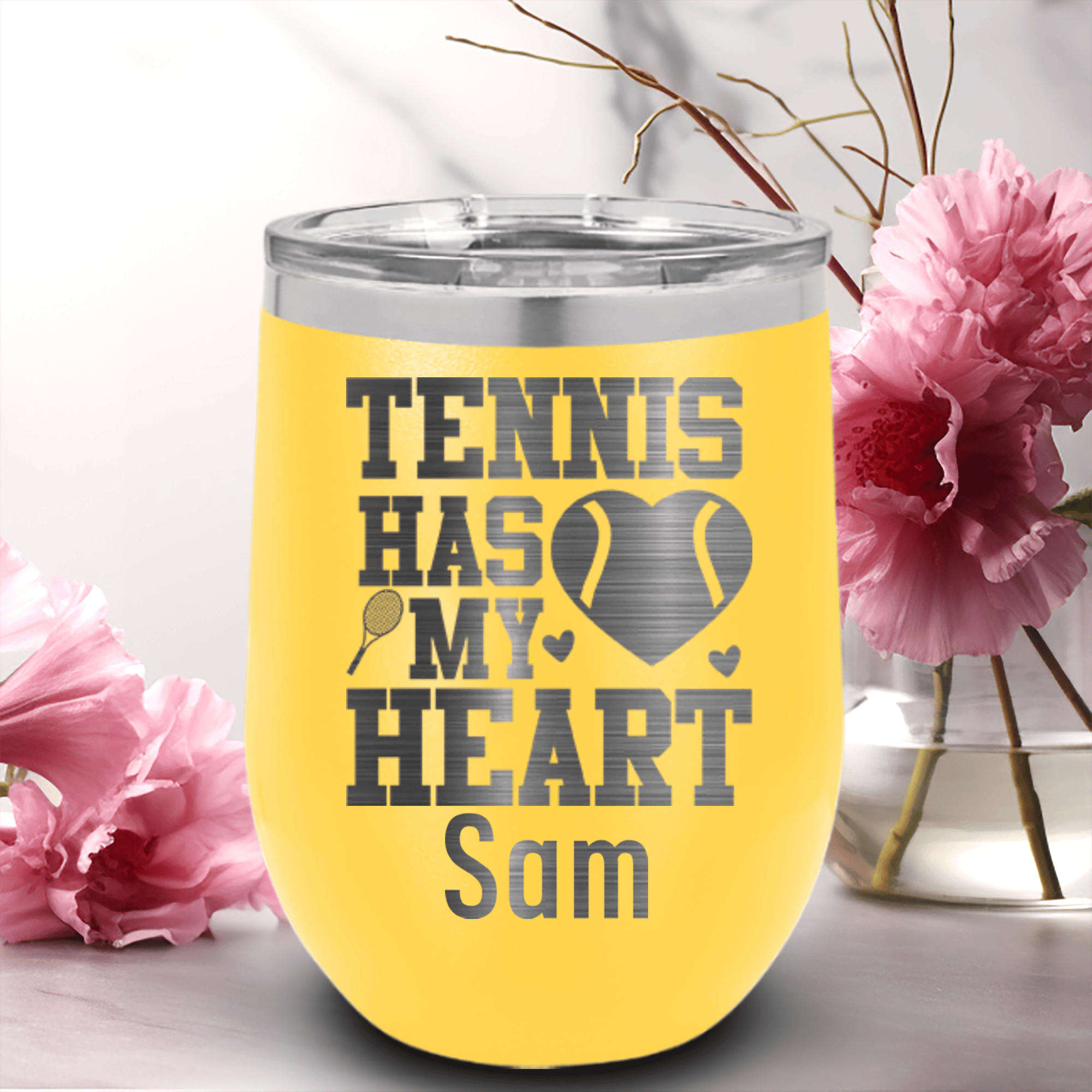 Tennis Has My Heart Wine Tumbler