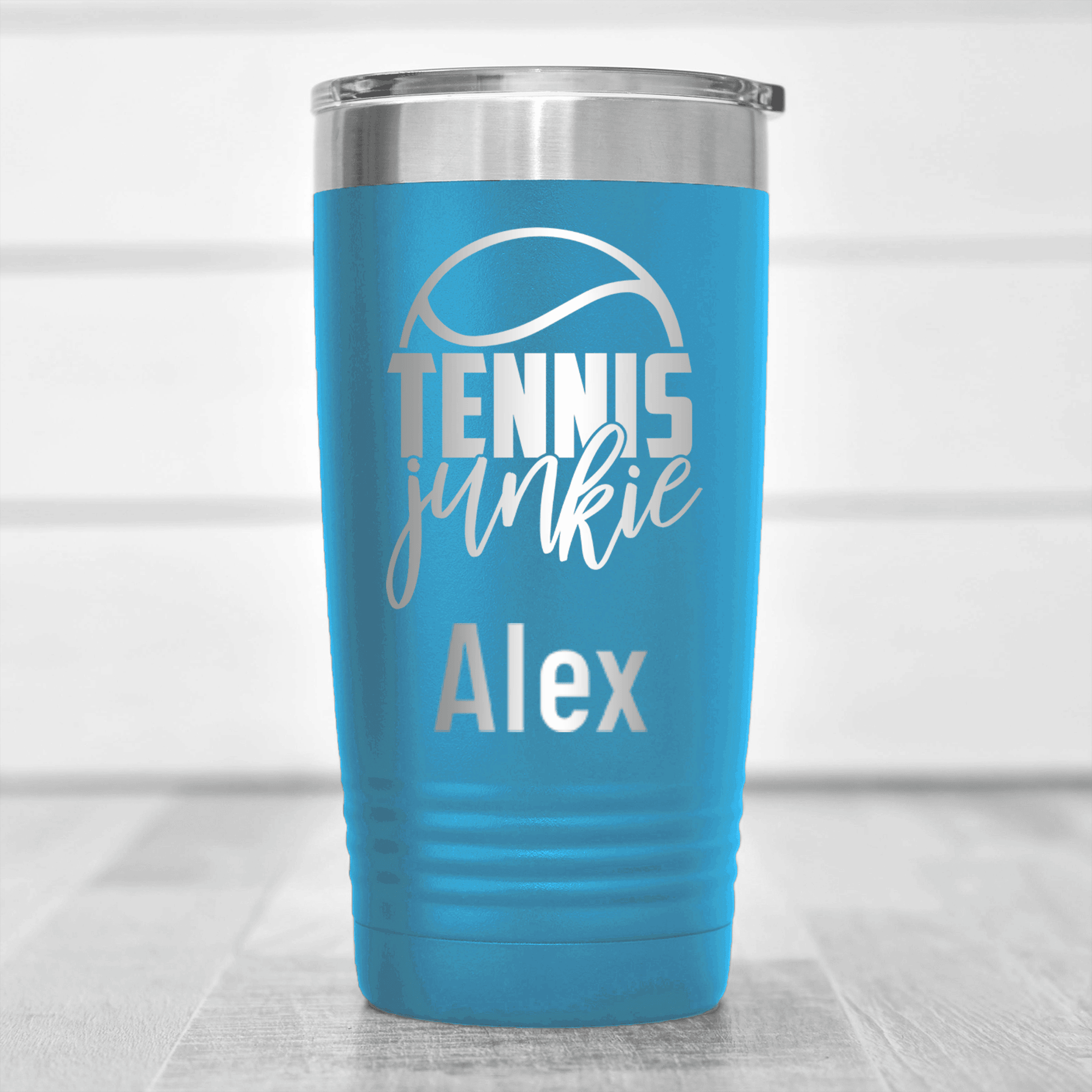 Light Blue Tennis For Her Tumbler With Tennis Junkie Design