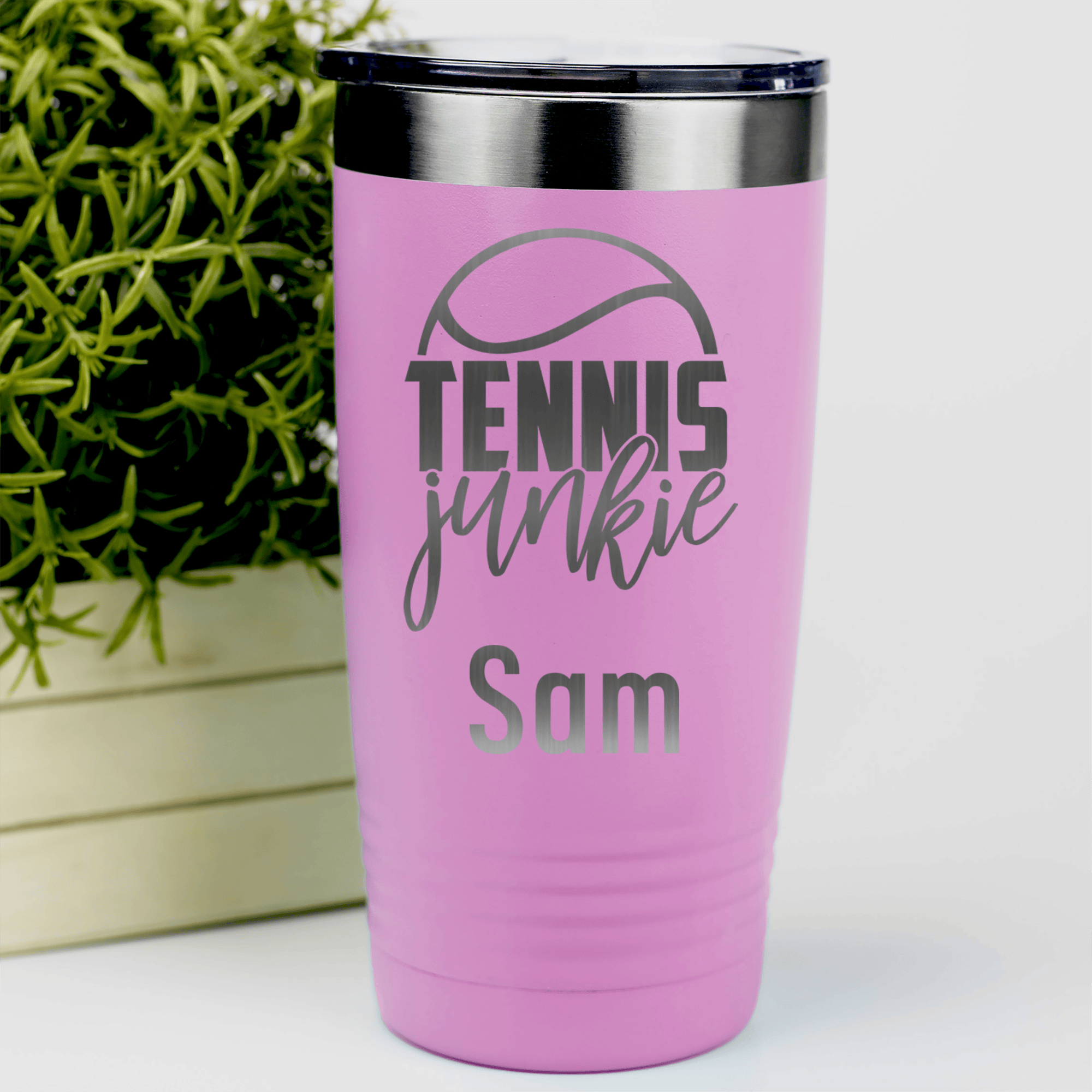 Pink Tennis For Her Tumbler With Tennis Junkie Design