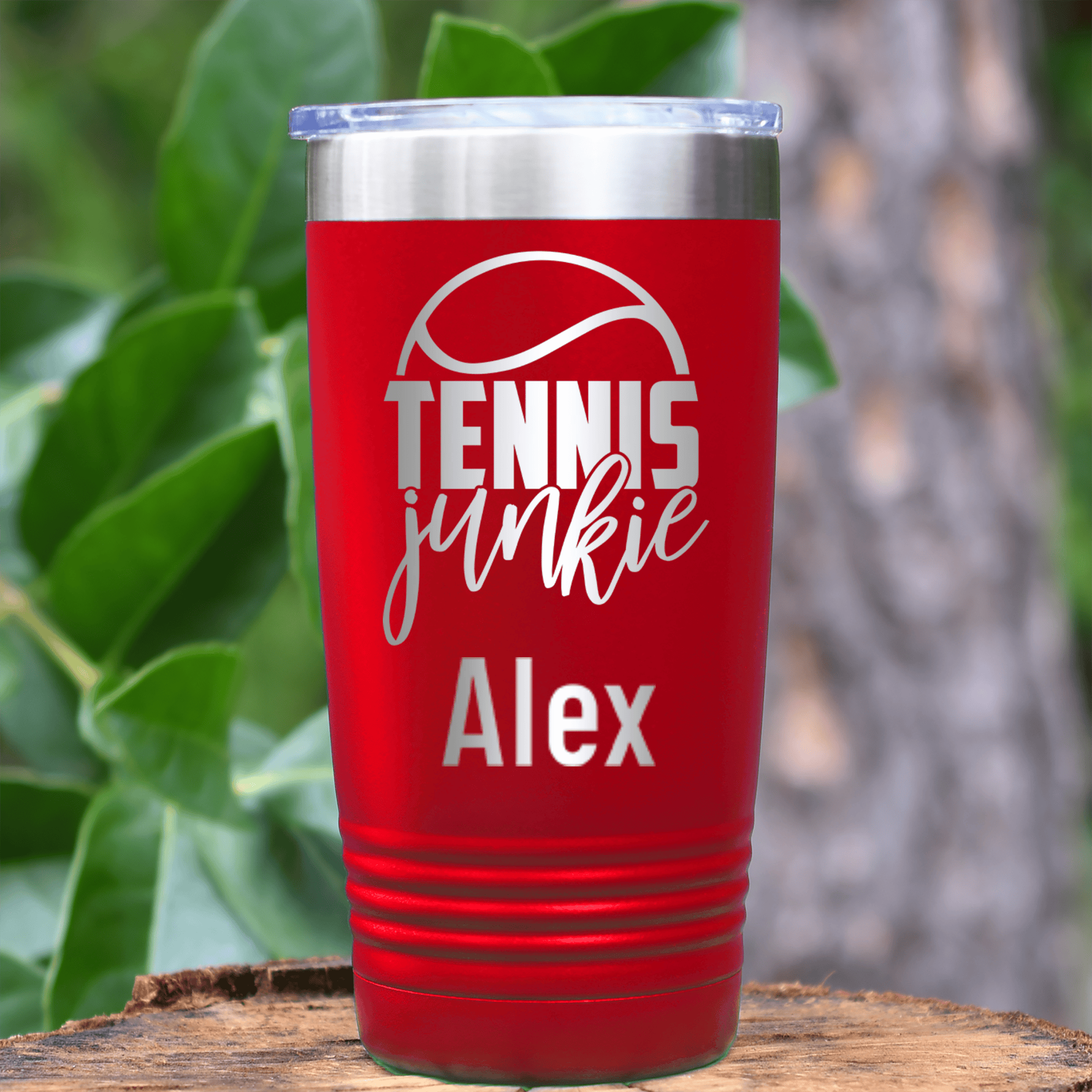 Red Tennis For Her Tumbler With Tennis Junkie Design