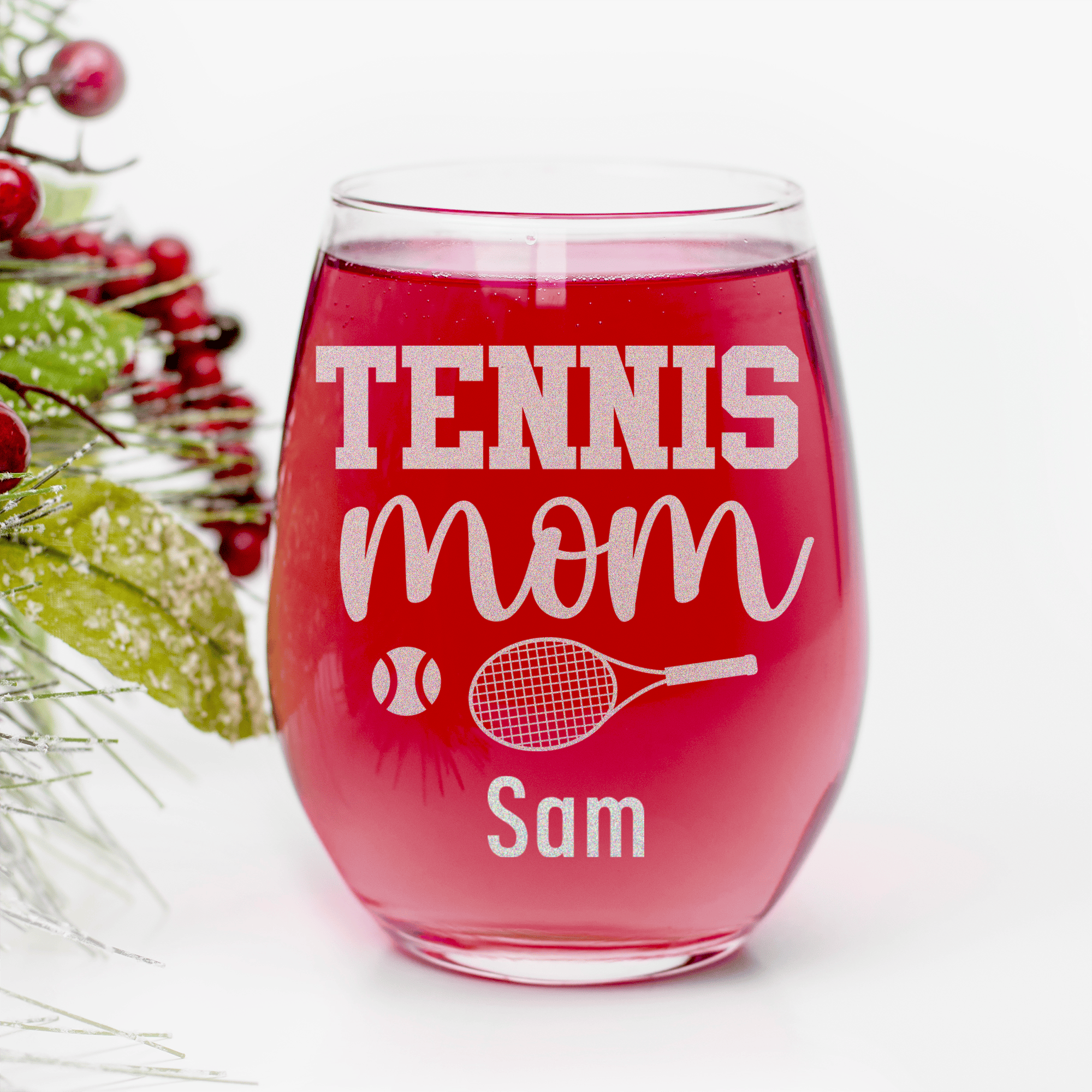 Tennis Mom Stemless Wine Glass