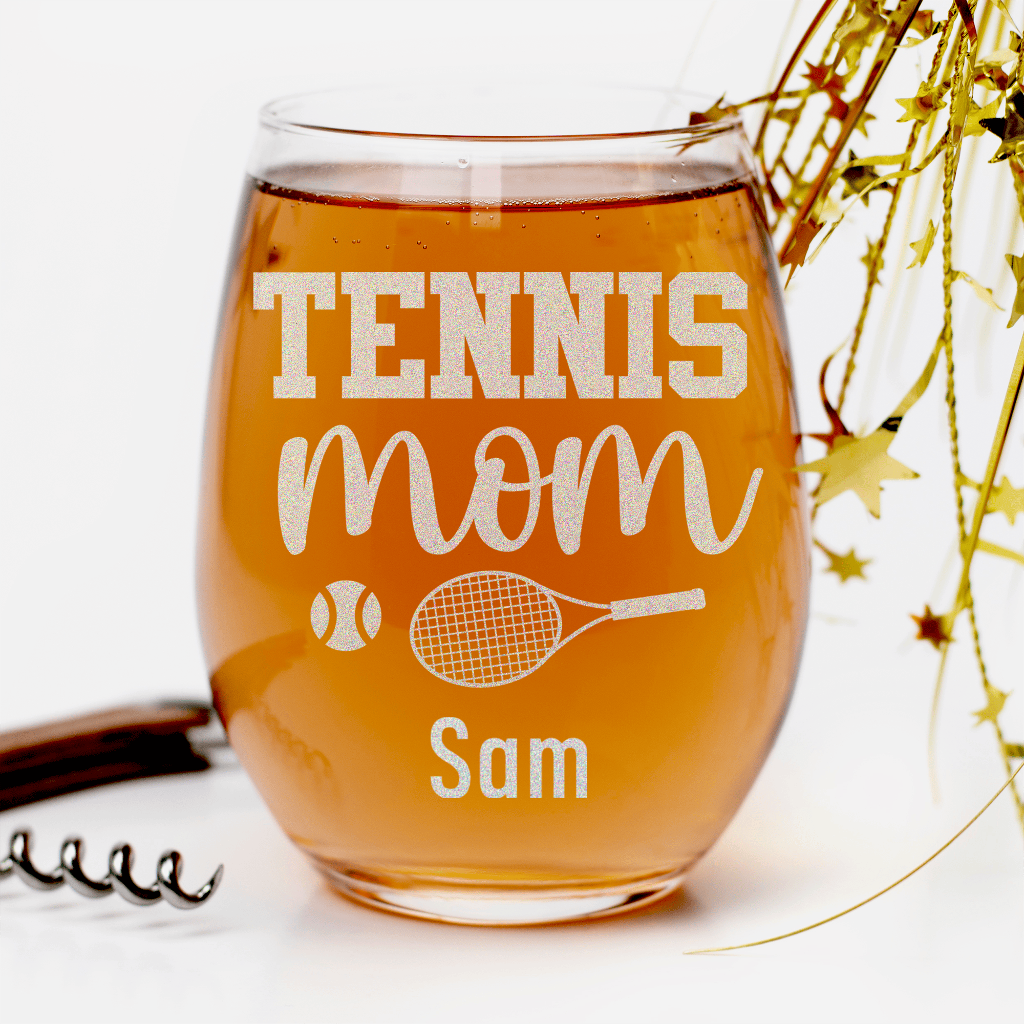 Tennis Mom Stemless Wine Glass