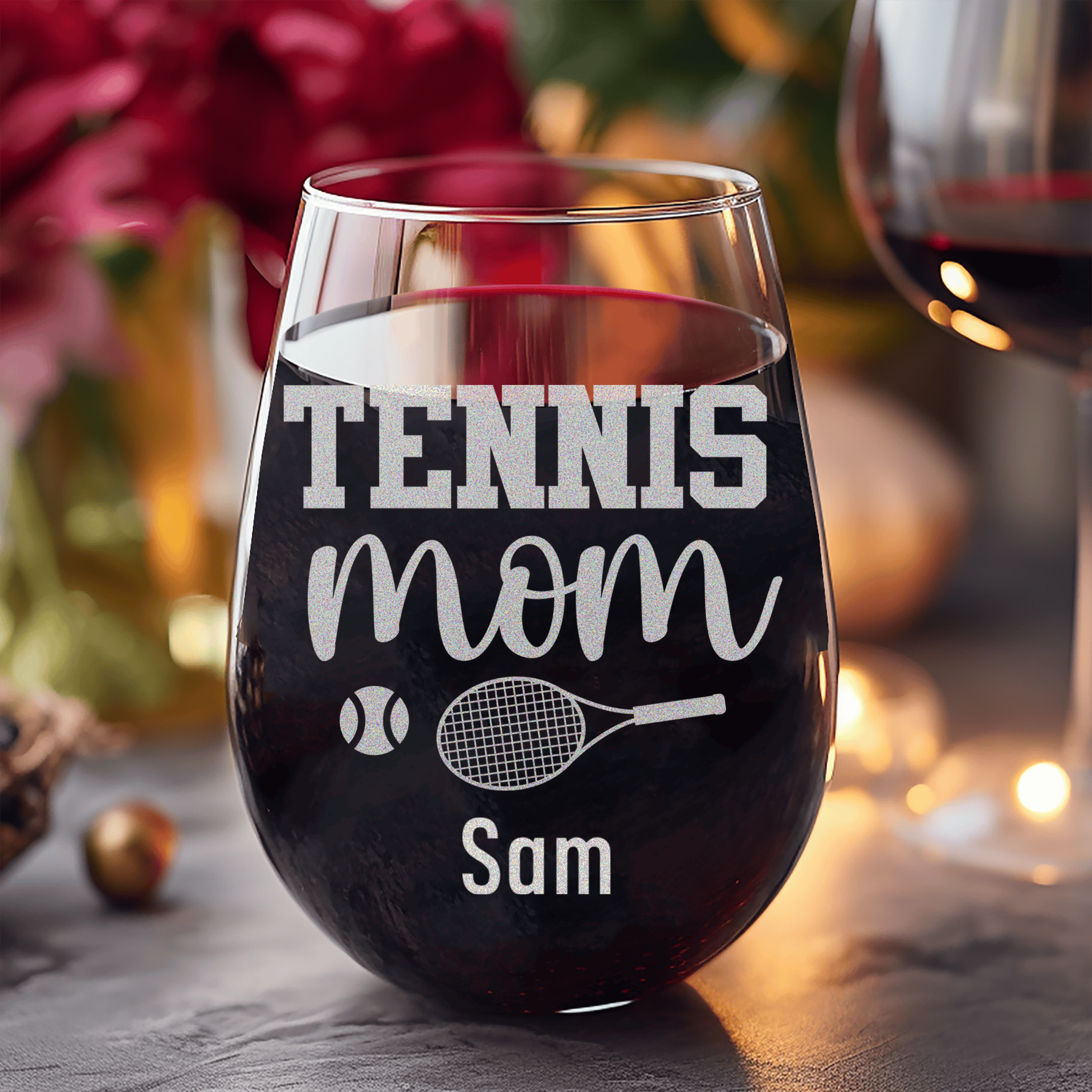 Tennis Mom Stemless Wine Glass