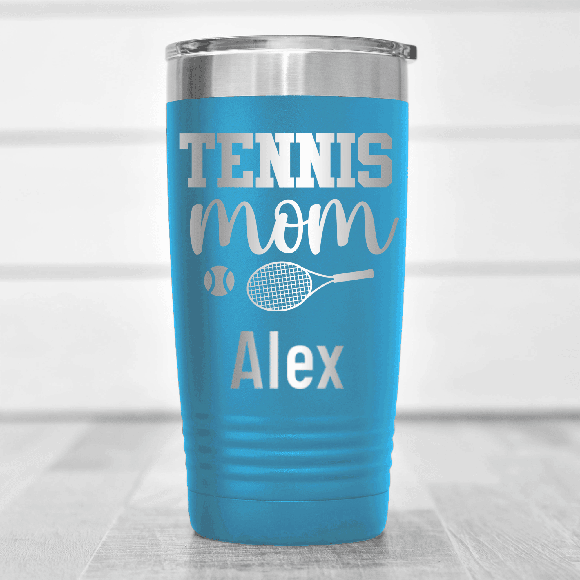 Light Blue Tennis For Her Tumbler With Tennis Mom Design