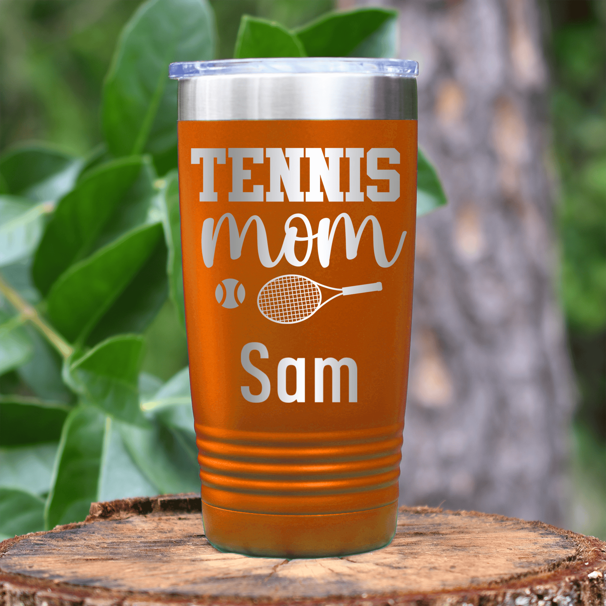 Orange Tennis For Her Tumbler With Tennis Mom Design