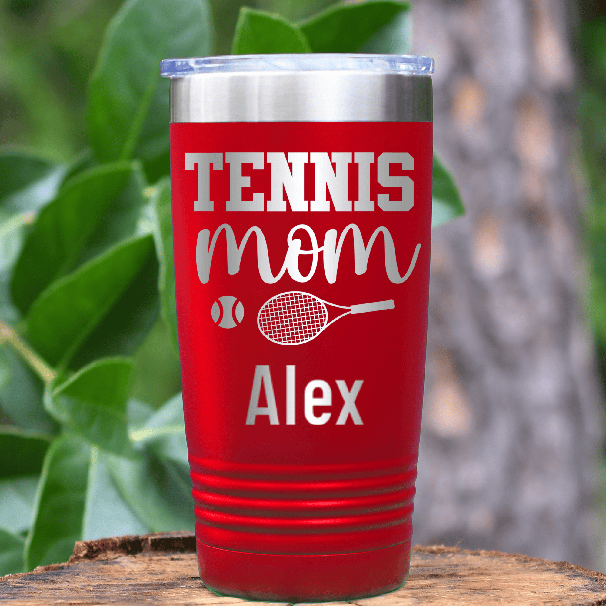 Red Tennis For Her Tumbler With Tennis Mom Design