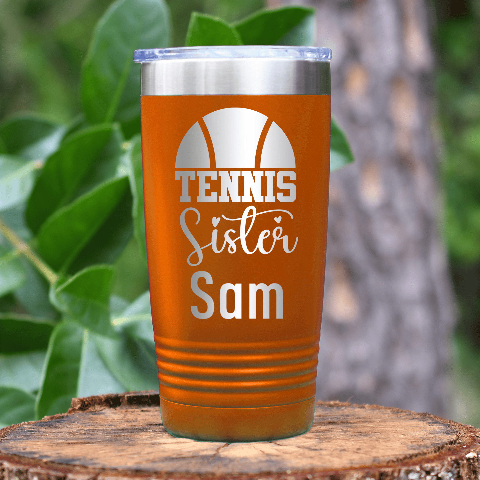 Orange Tennis For Her Tumbler With Tennis Sister Design