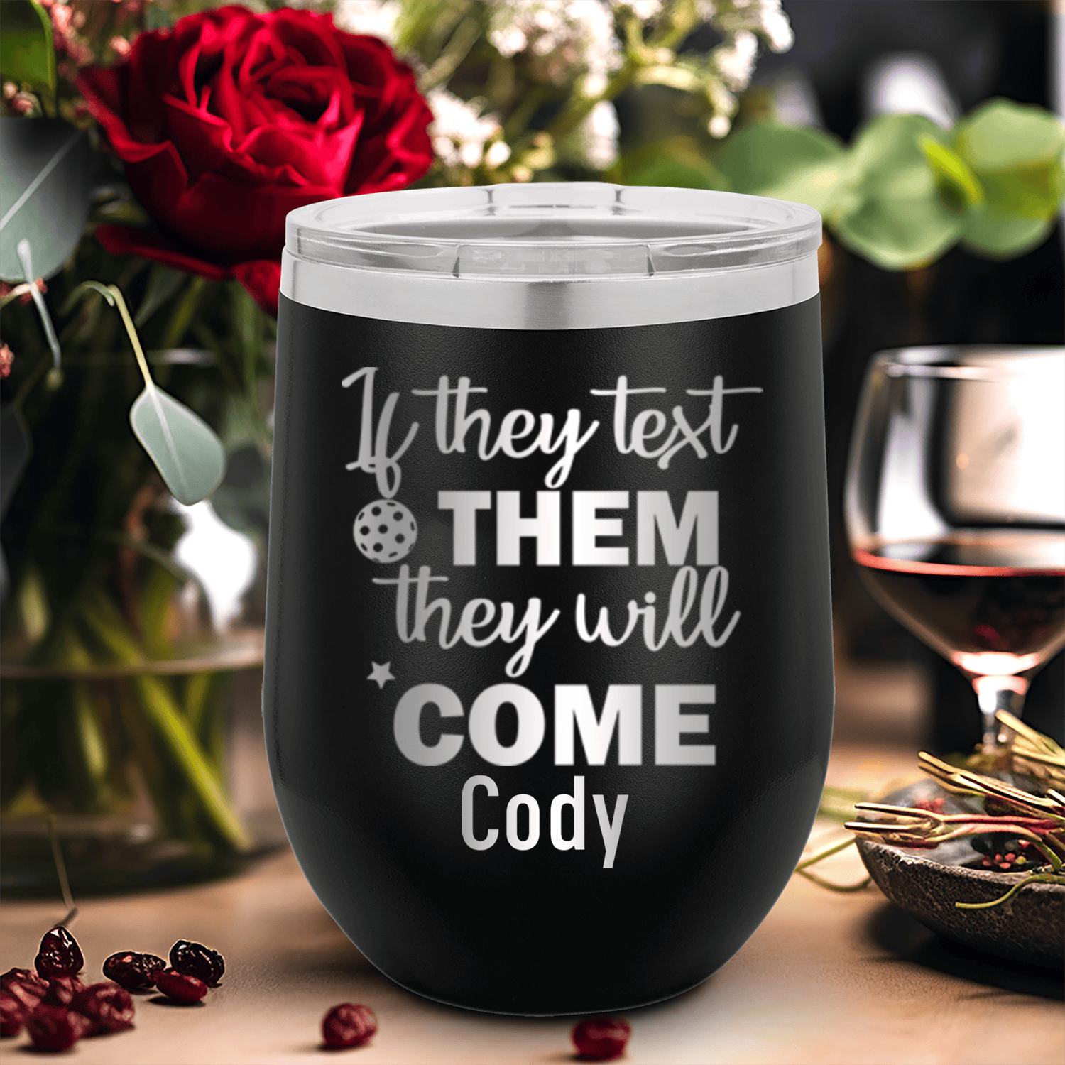 Text Pickle Wine Tumbler