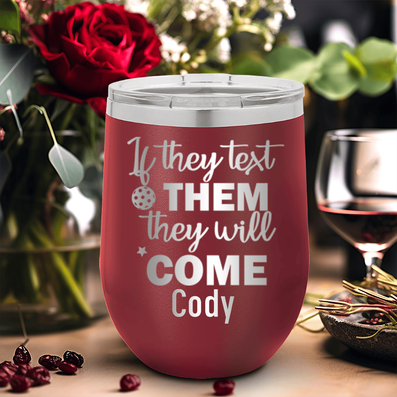 Text Pickle Wine Tumbler