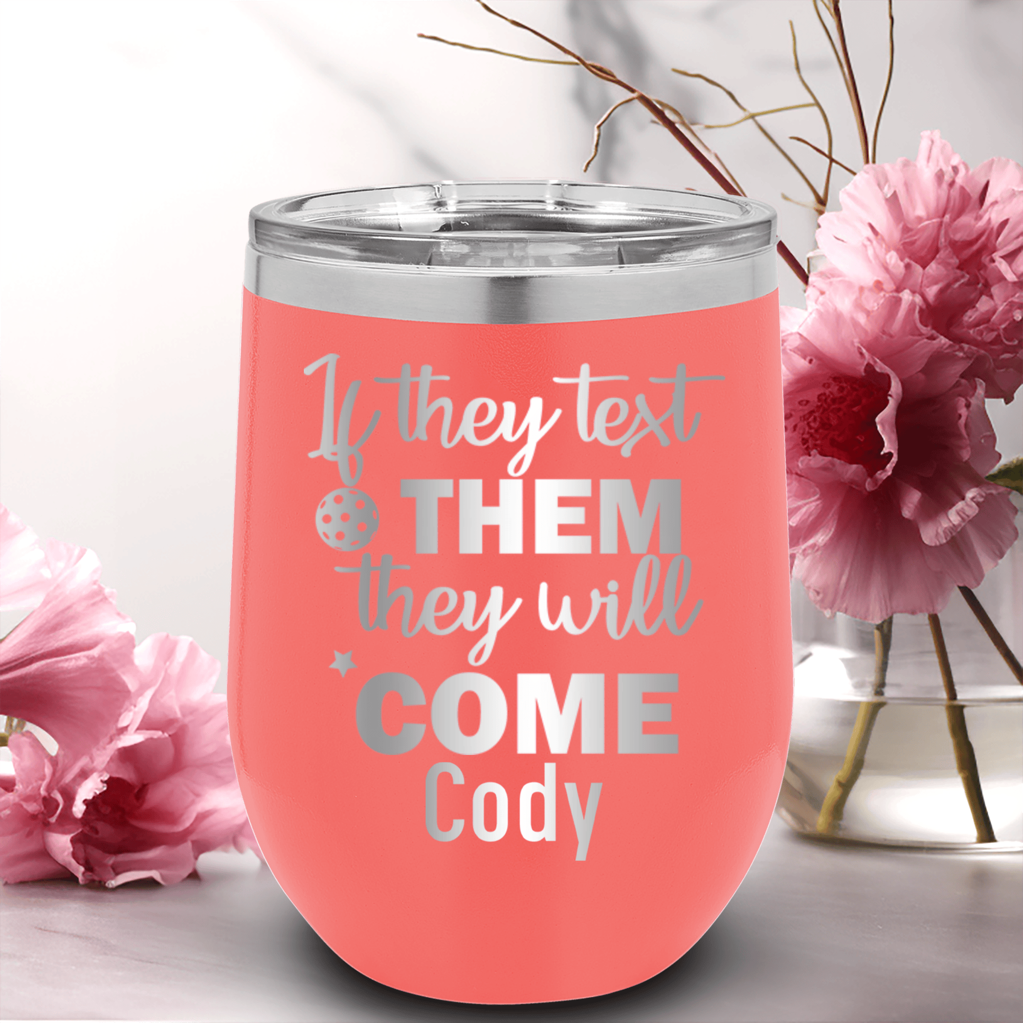 Text Pickle Wine Tumbler