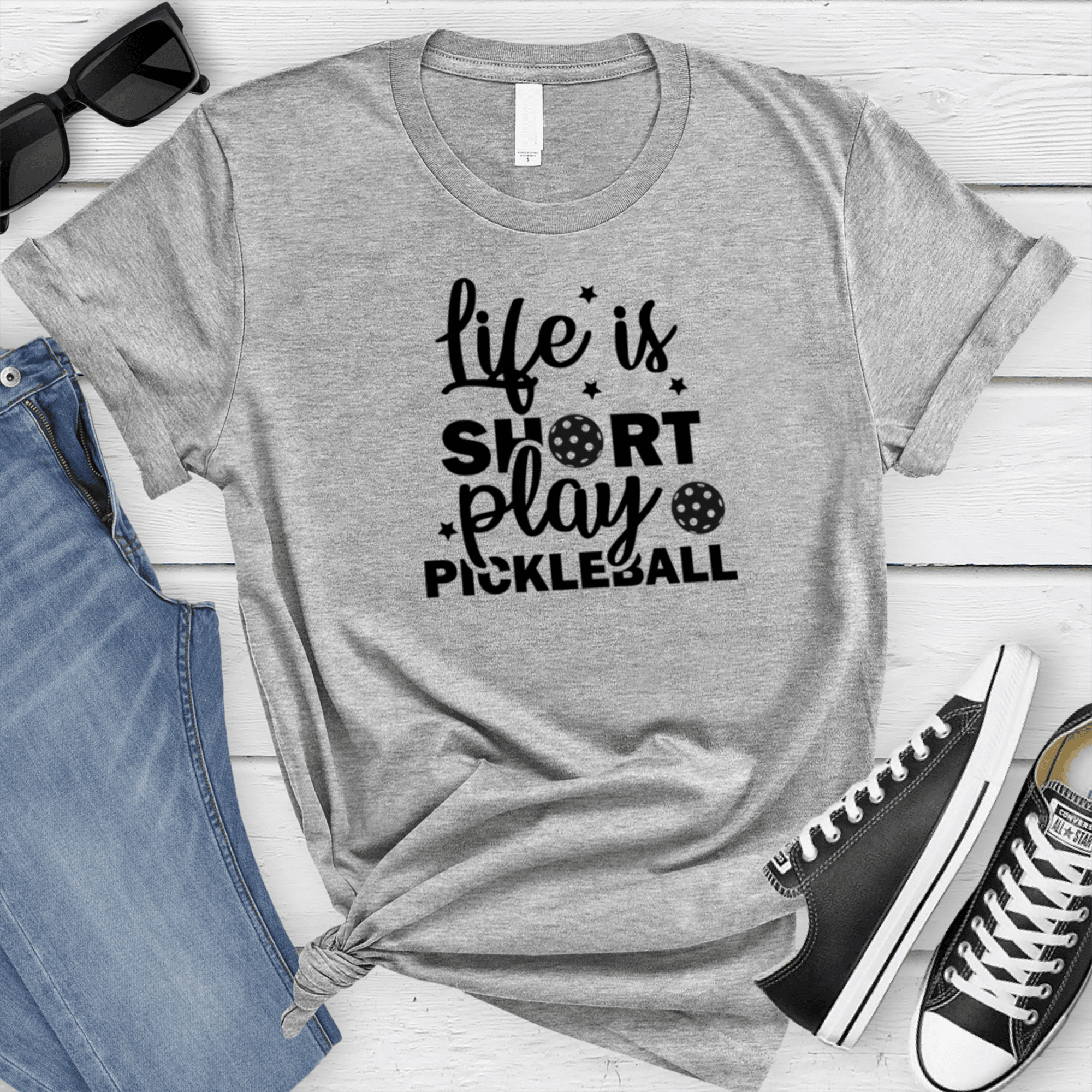 Womens Grey T Shirt with That-Pickle-Life design