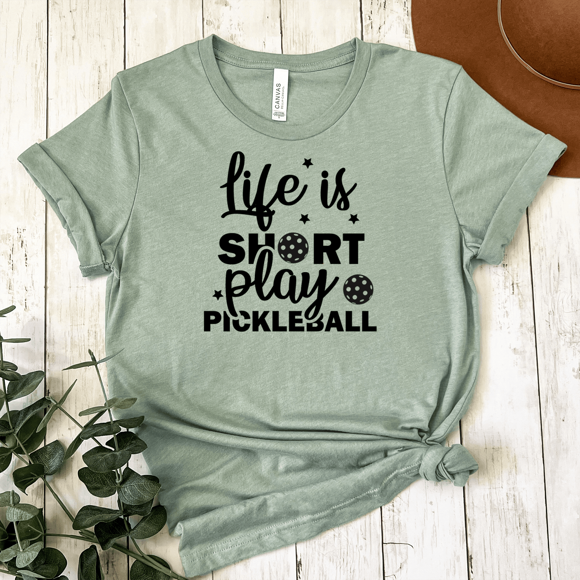 Womens Light Green T Shirt with That-Pickle-Life design