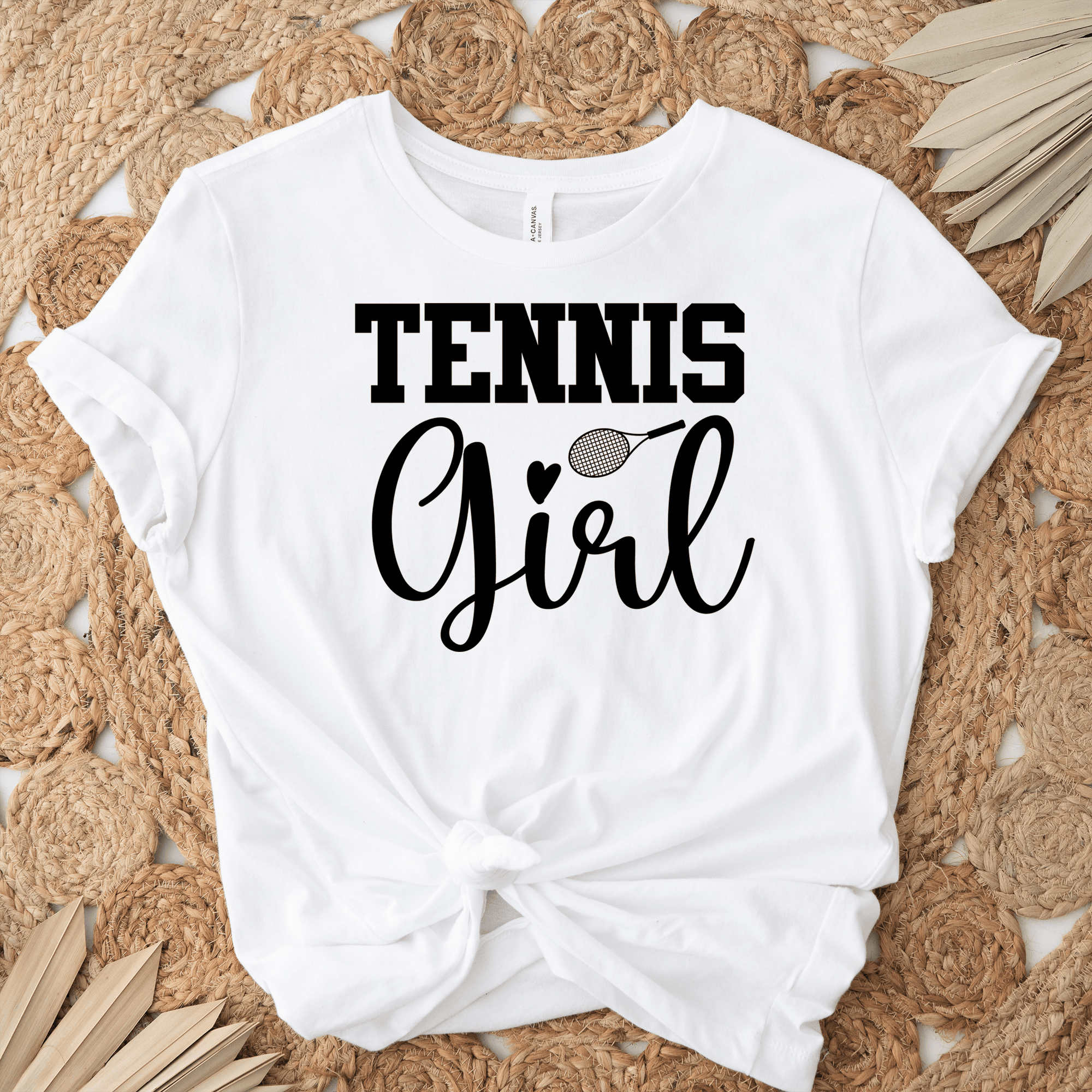 Womens White T Shirt with That-Tennis-Girl design