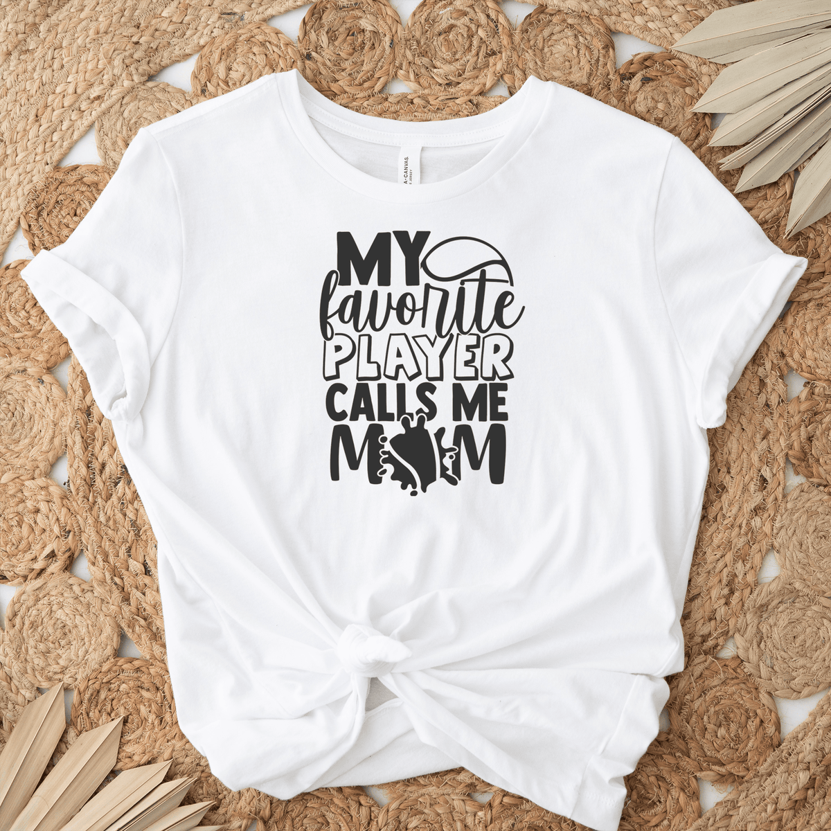 Womens White T Shirt with That-Tennis-Player-Calls-Me-Mom design
