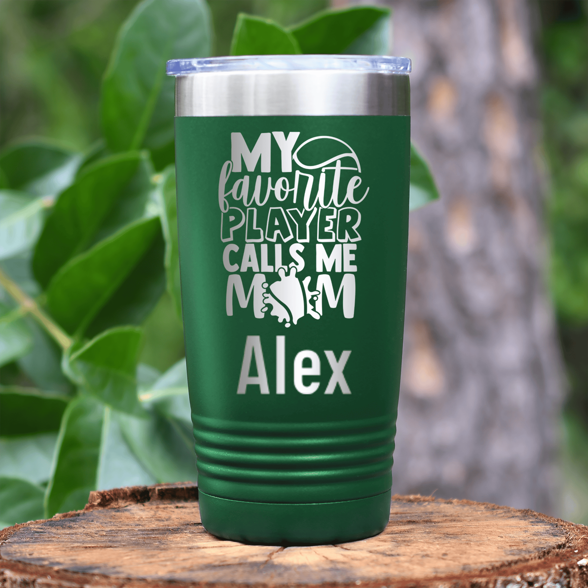 Green Tennis For Her Tumbler With That Tennis Player Calls Me Mom Design