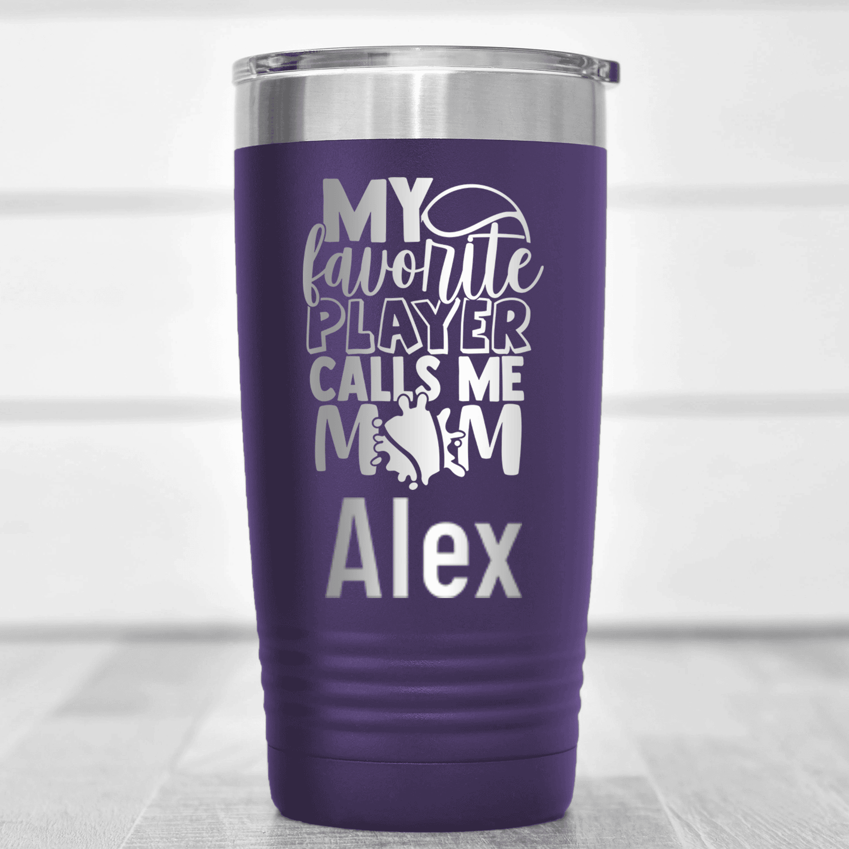 Purple Tennis For Her Tumbler With That Tennis Player Calls Me Mom Design