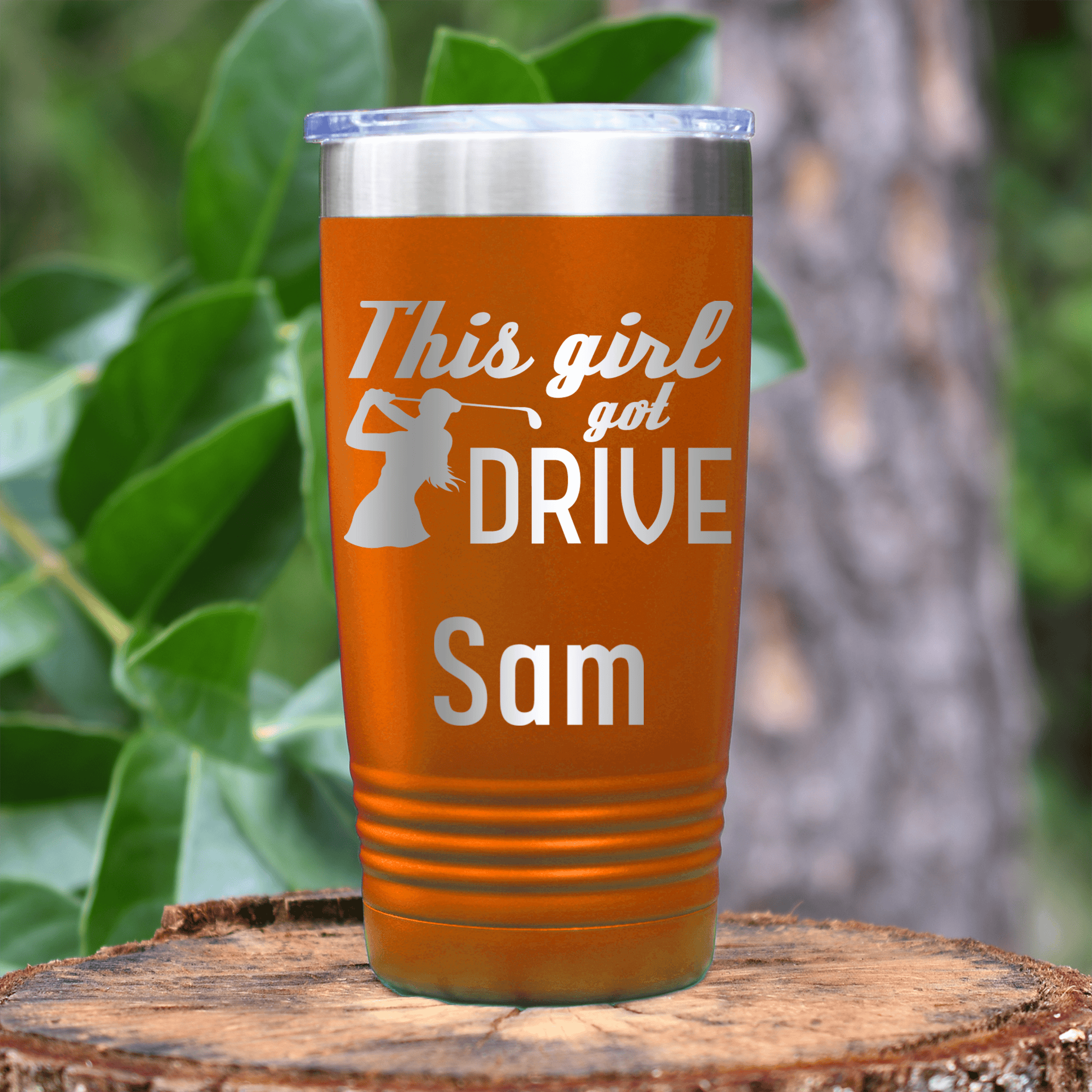 Orange Golf Gifts For Her Tumbler With This Girl Can Drive Design