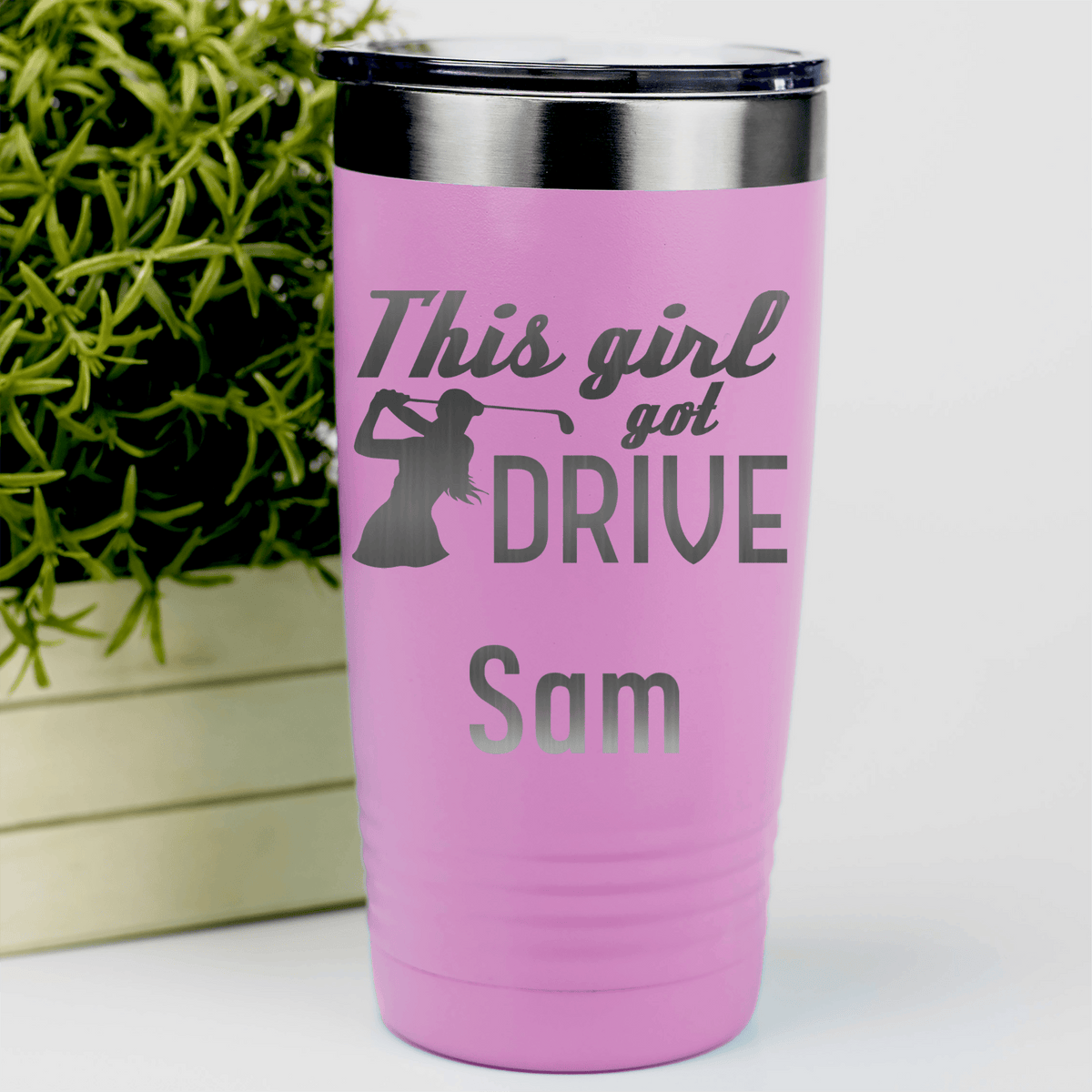 Pink Golf Gifts For Her Tumbler With This Girl Can Drive Design