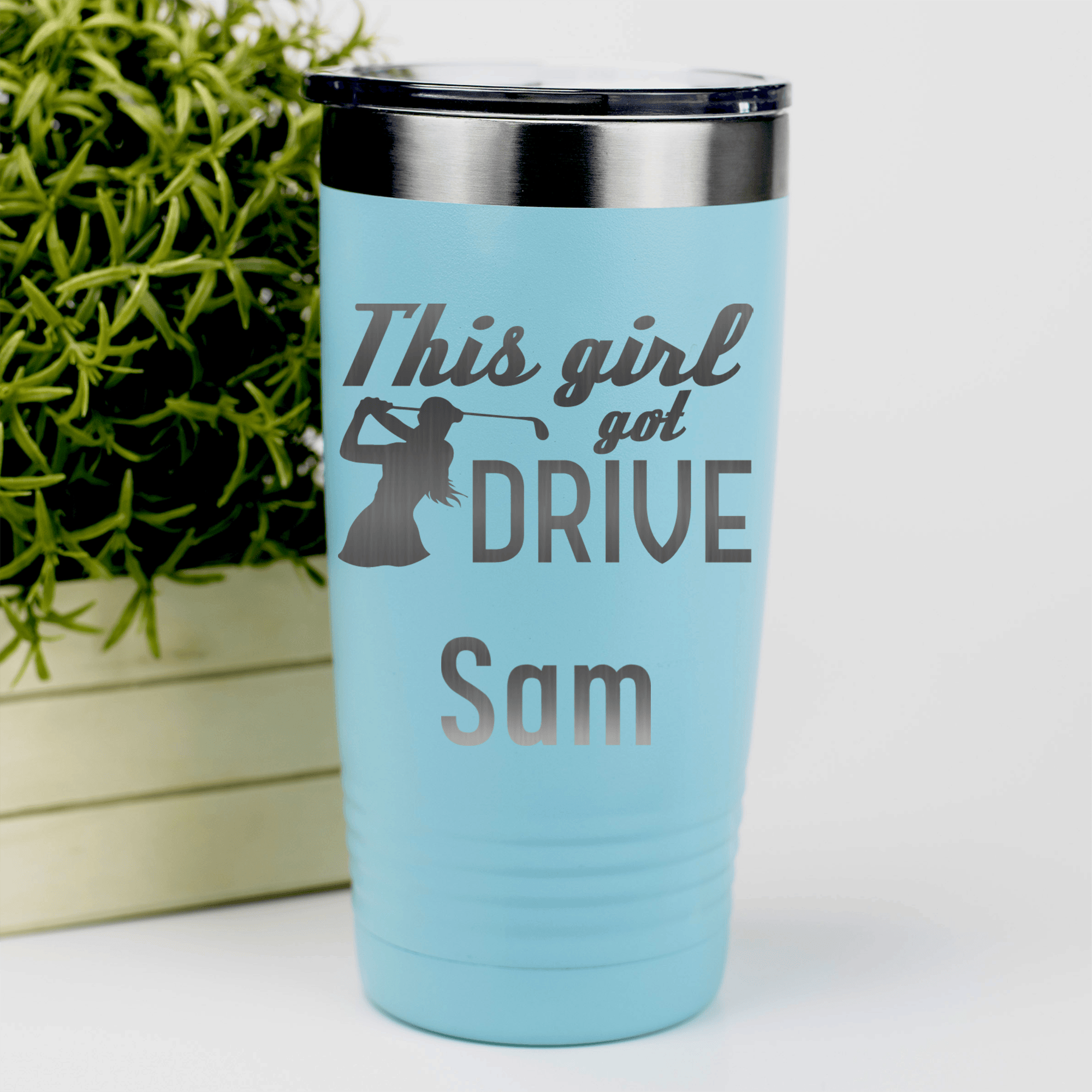 Teal Golf Gifts For Her Tumbler With This Girl Can Drive Design