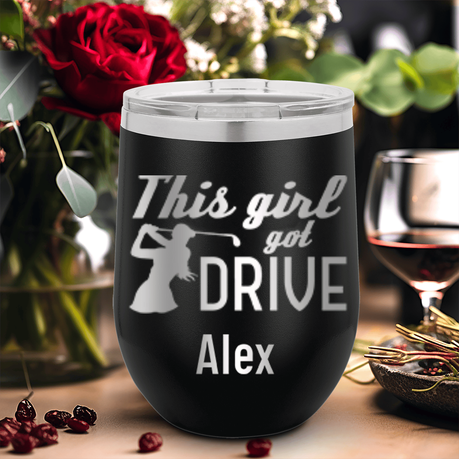 This Girl Can Drive Wine Tumbler