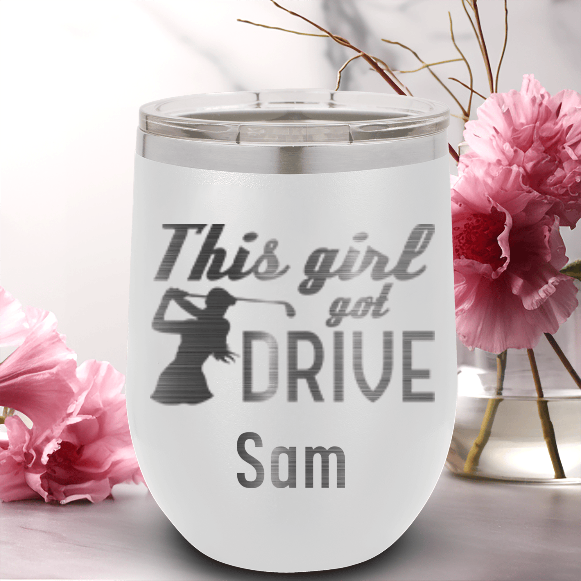 This Girl Can Drive Wine Tumbler