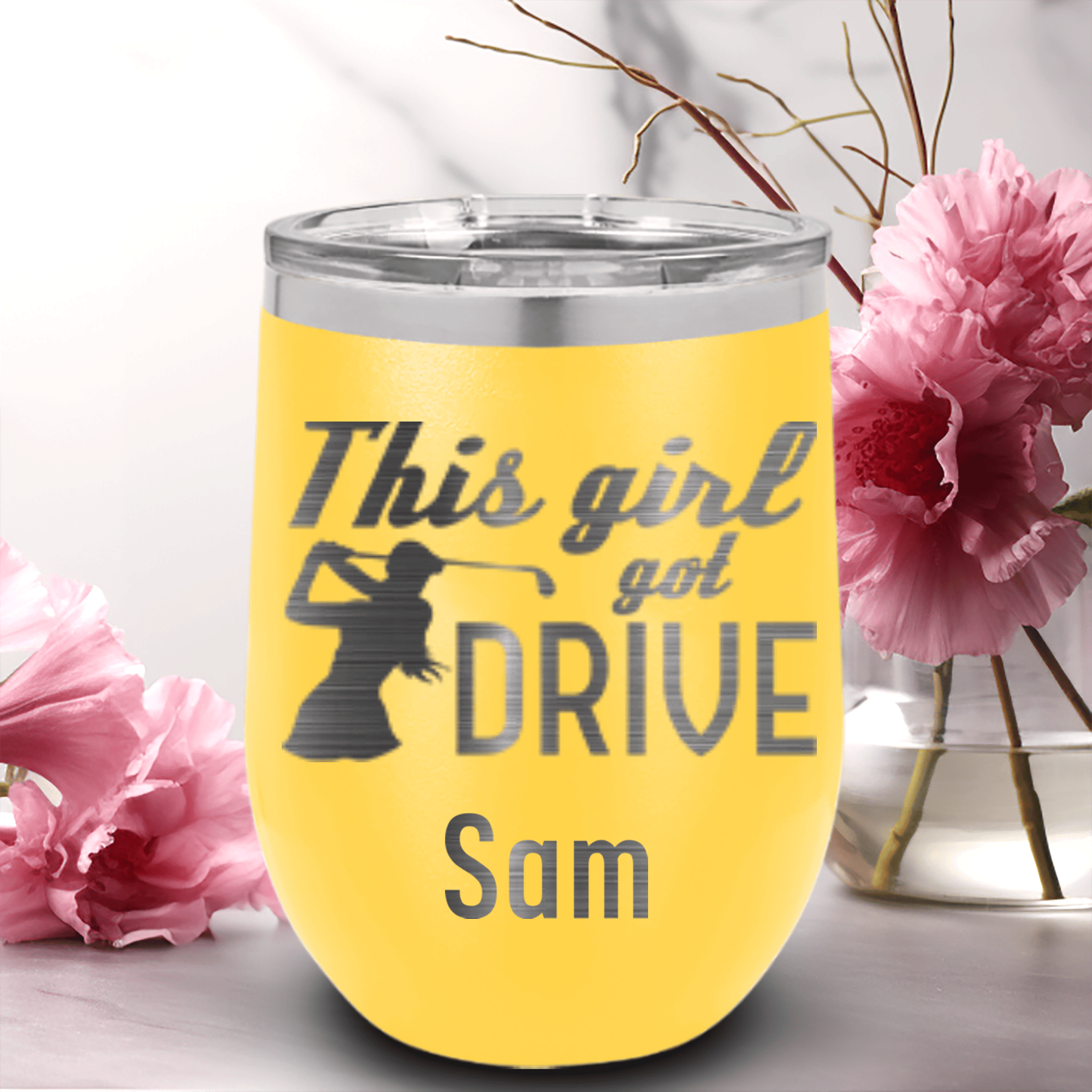 This Girl Can Drive Wine Tumbler