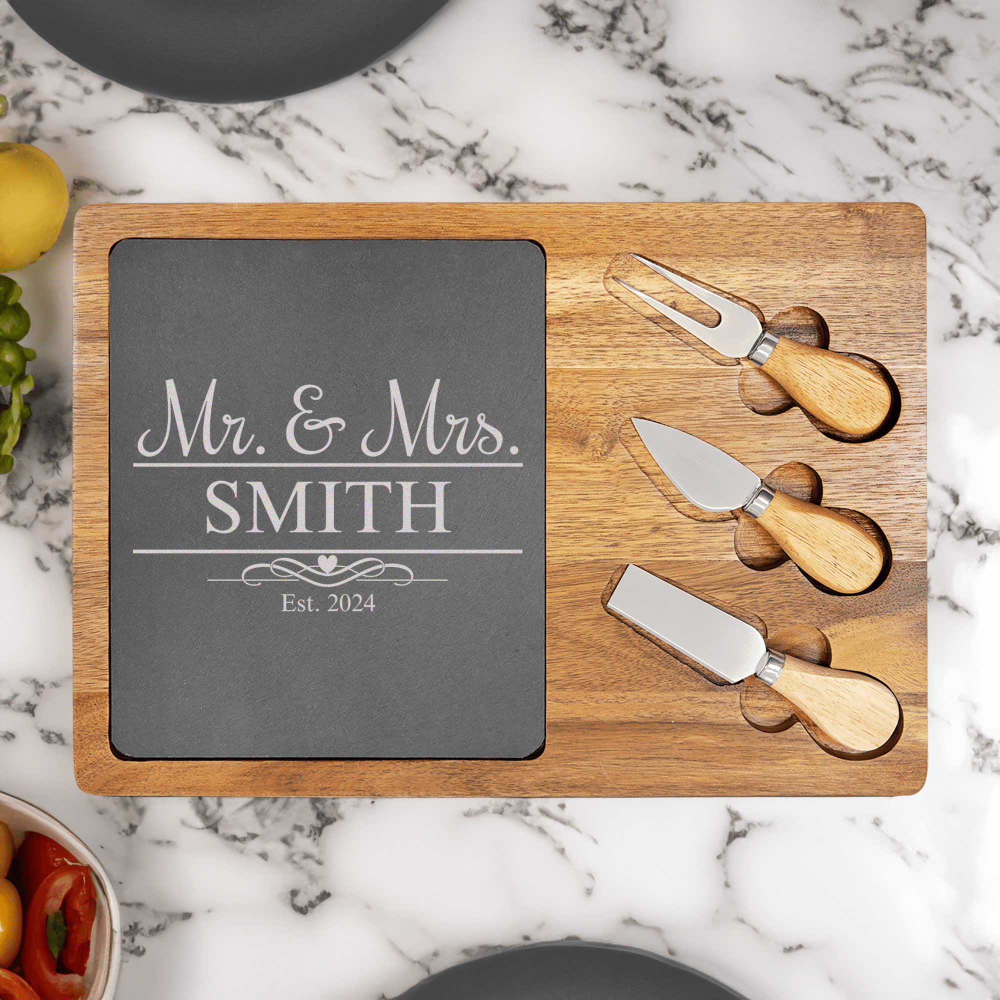 Timeless Bonds Wood Slate Serving Tray