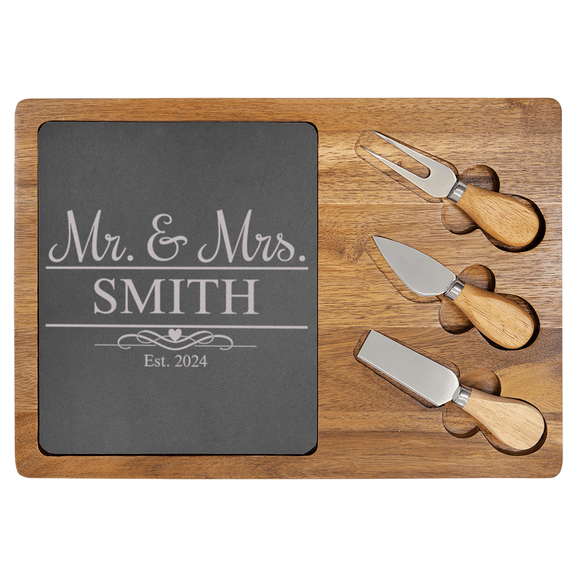 Timeless Bonds Wood Slate Serving Tray